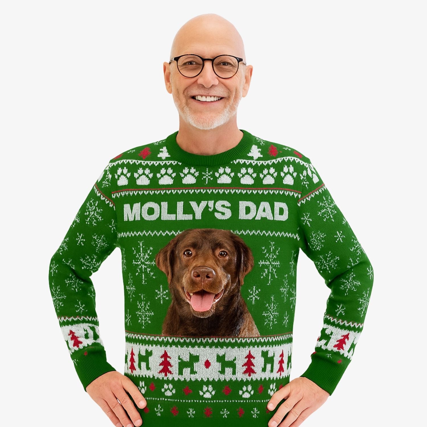 Dog's Name Dad Personalized Christmas Sweater