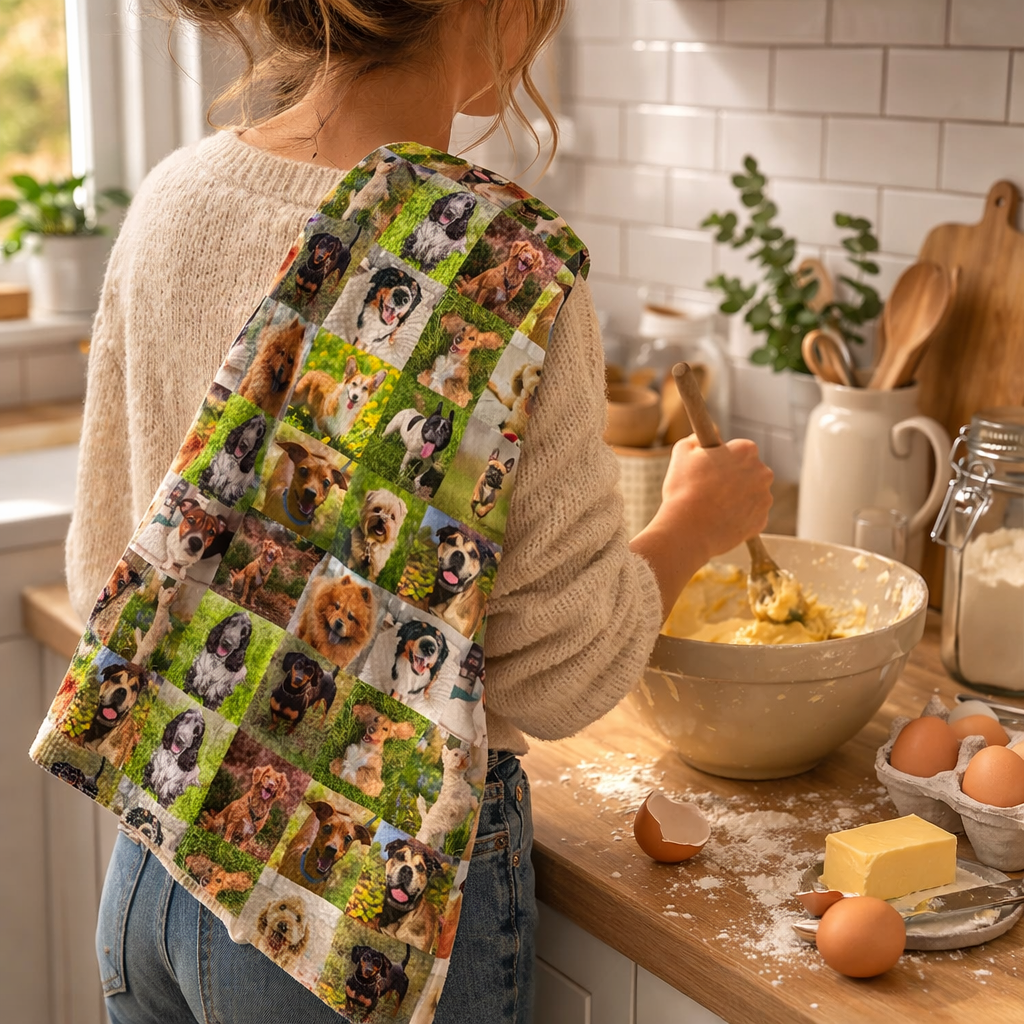 Dog Photo Collage Personalized Dish Towel