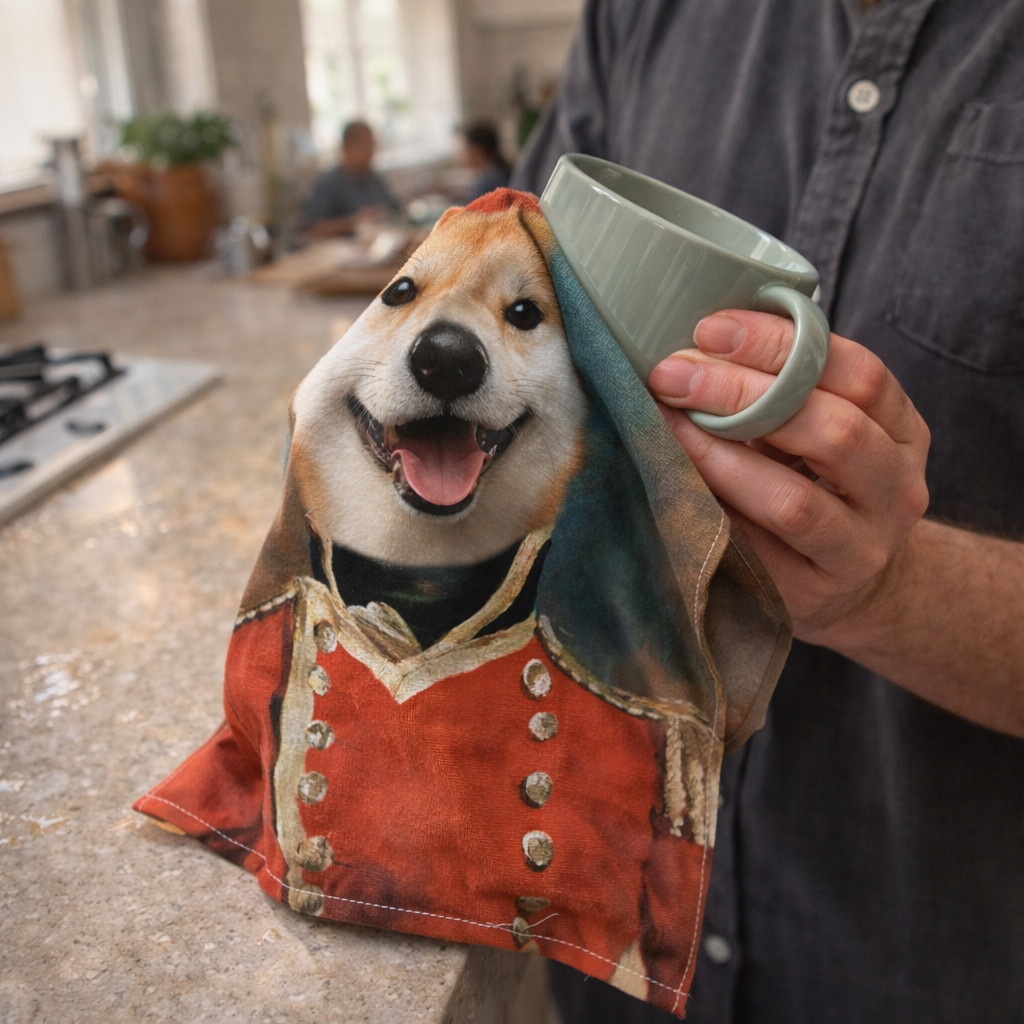 Dog Soldier Dish Towel