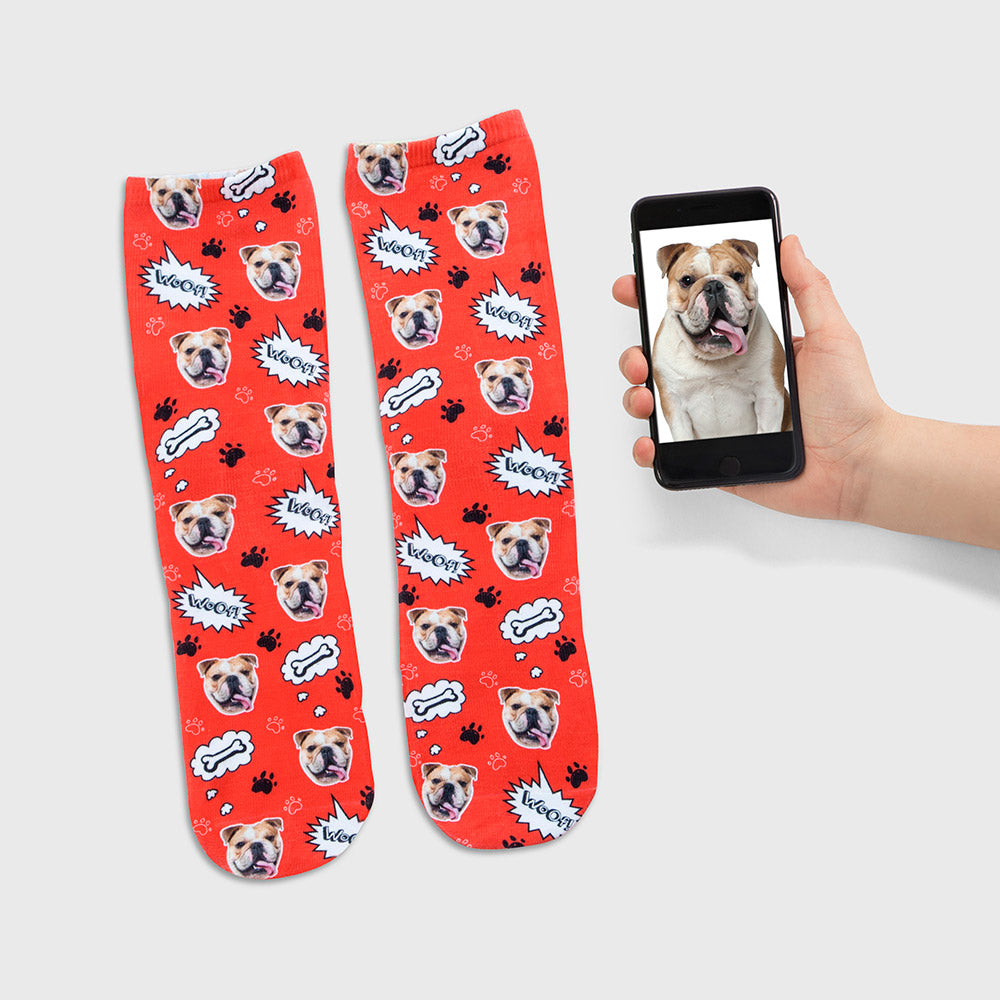 Woof Dog On Personalized Socks