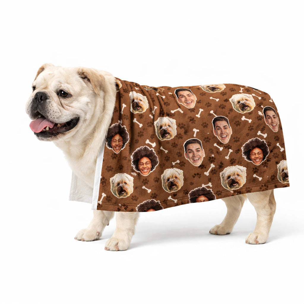 Dogzy Bones Print Personalized Dog Towel