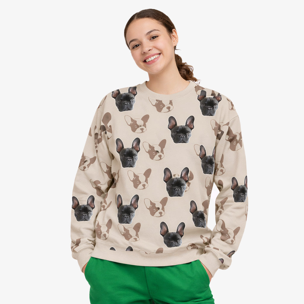 Frenchie Dog Pattern Personalized Sweatshirt