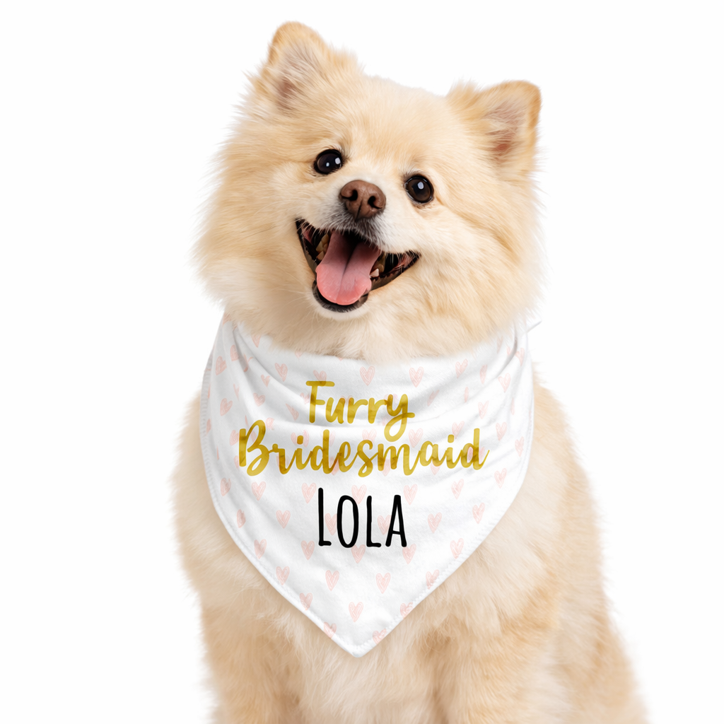 Furry Bridesmaid (Name) Personalized Dog Bandana