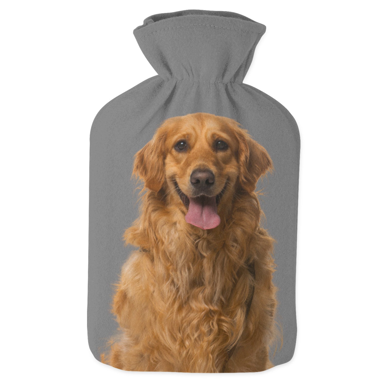 gray personalized dog hot water bottle