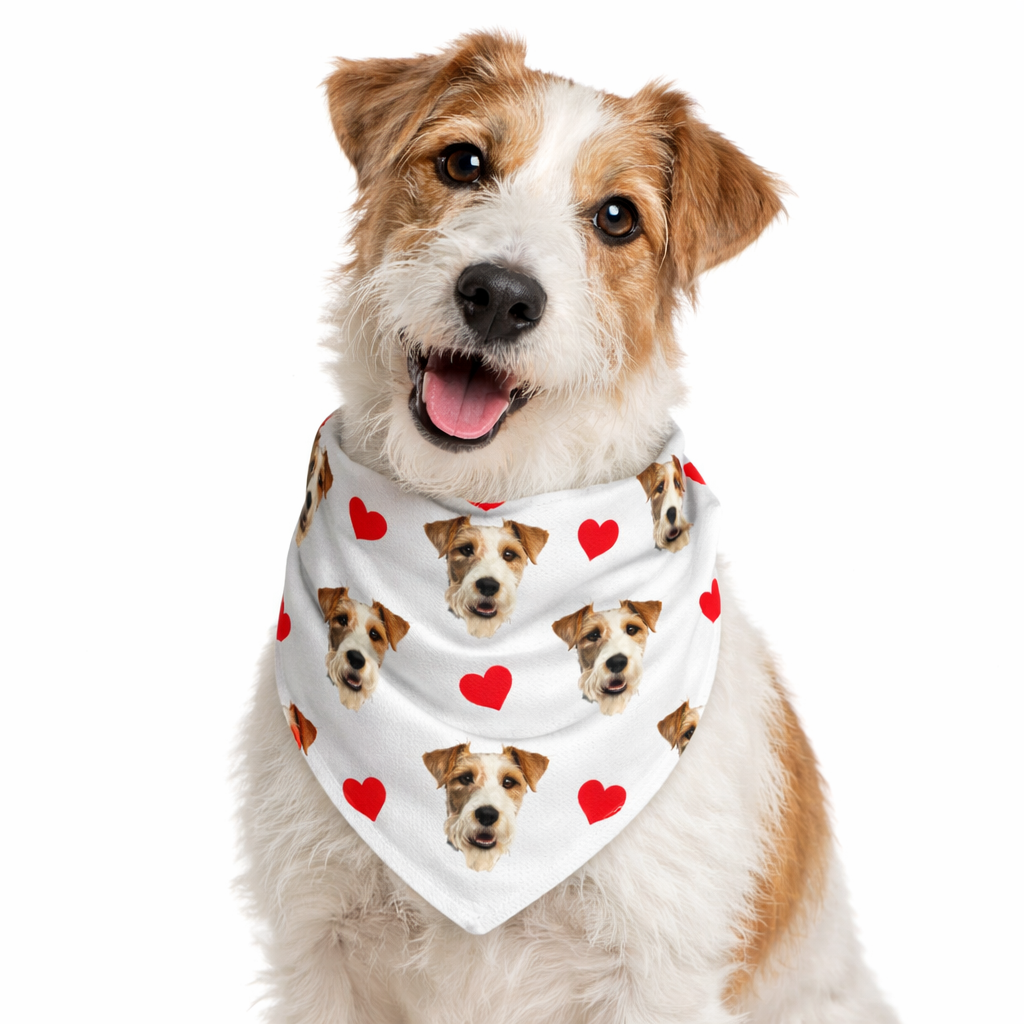 Hearts Personalized Dog Bandana