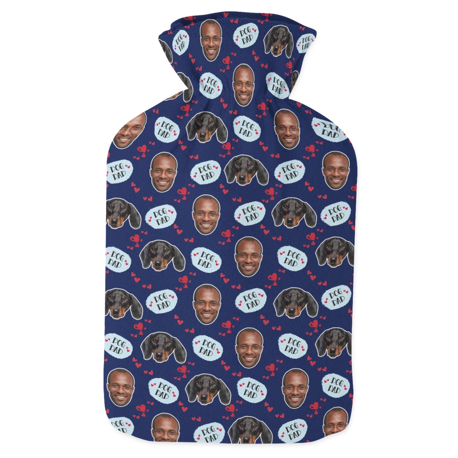 dog dad personalized hot water bottle