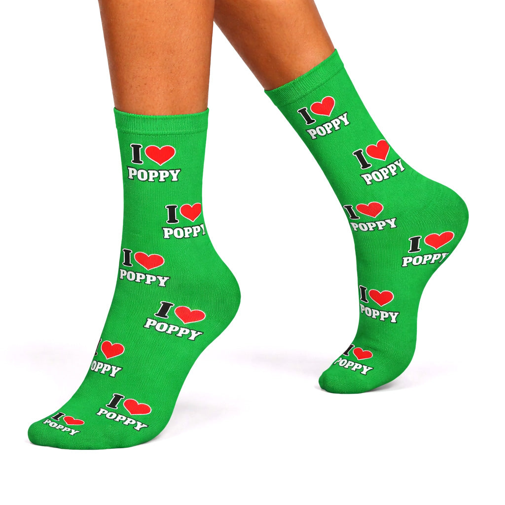 I Heart Name Personalized Dog Socks