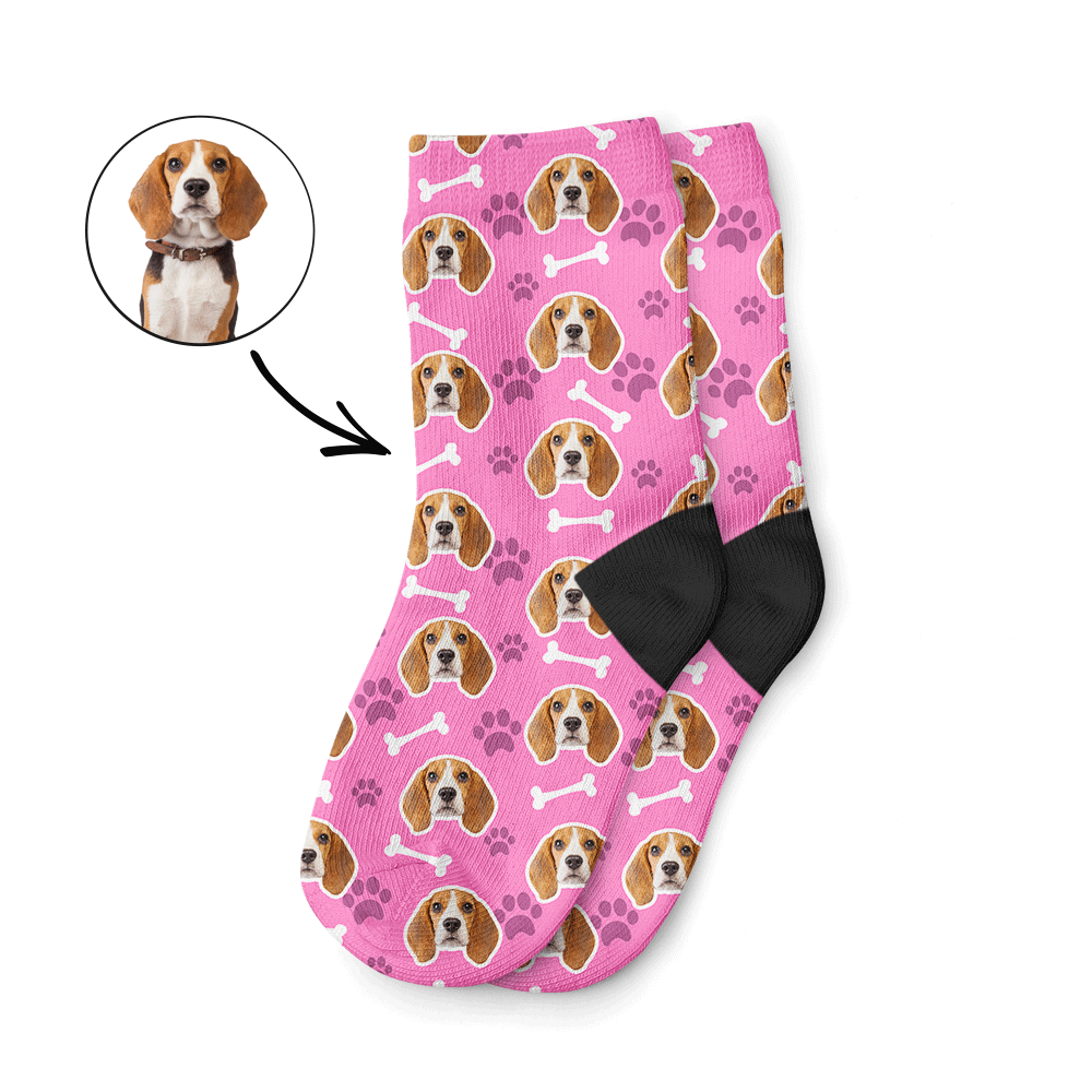 Dog Face On Kids Socks