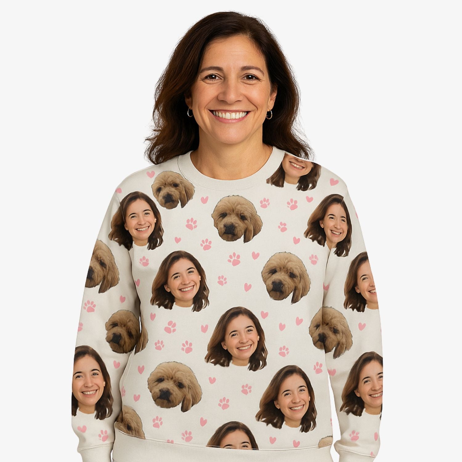 Your Dog & You Love Paw Print Custom Sweatshirt