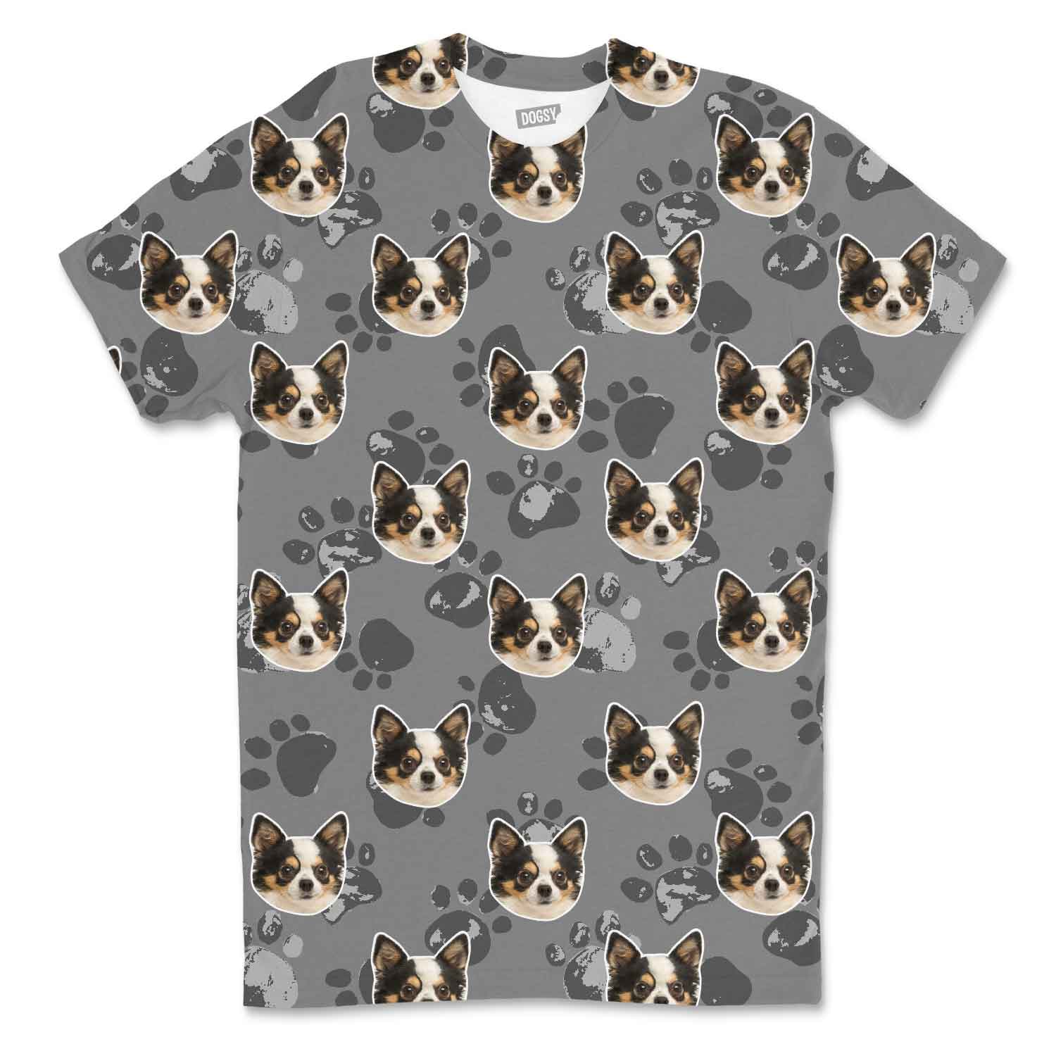Grunge Paw Pattern Custom Dog T Shirt