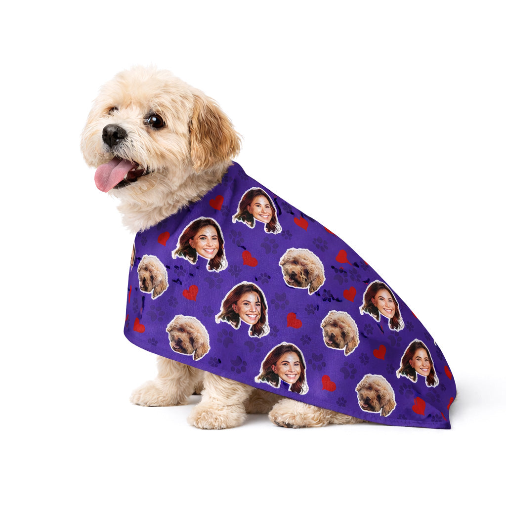 Paw Print Hearts Pattern Personalized Dog Towel
