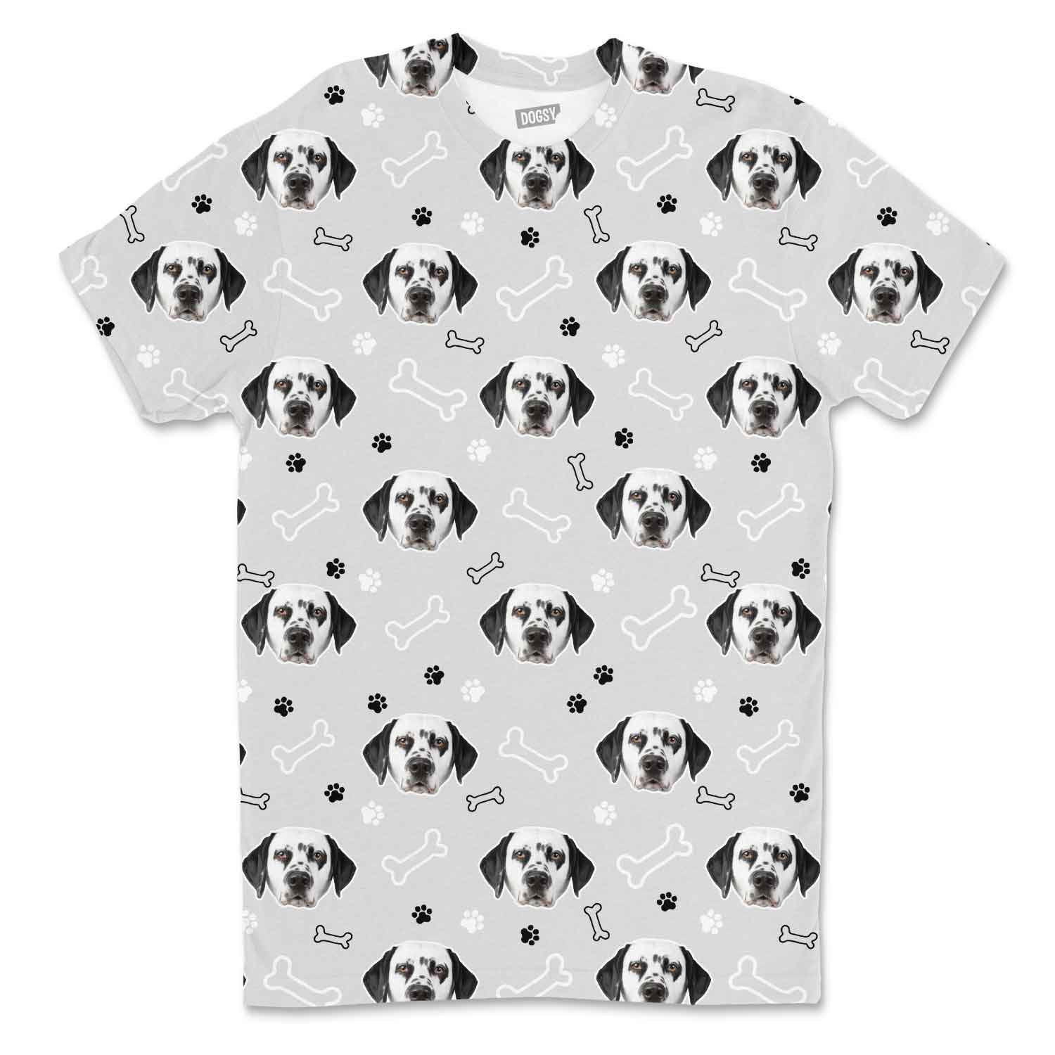 Paw Print & Dog Bones Personalized T-Shirt