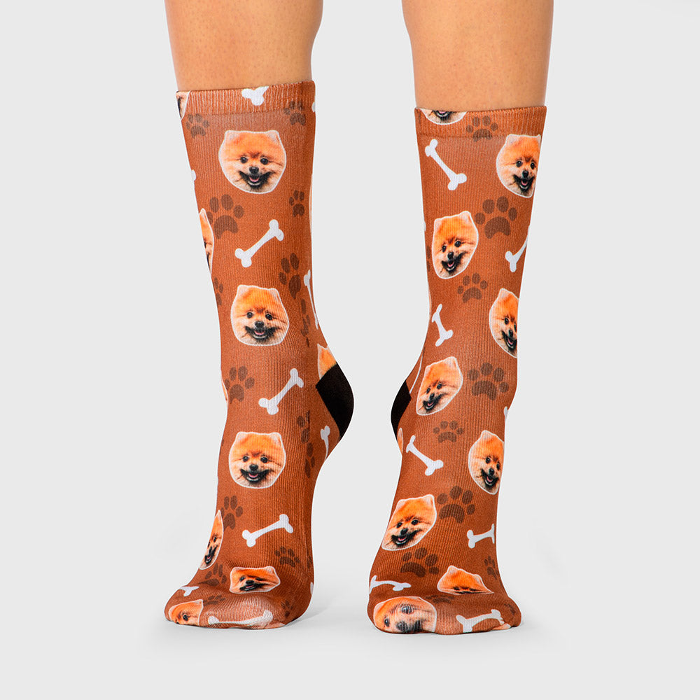 Personalized Dog Face On Socks