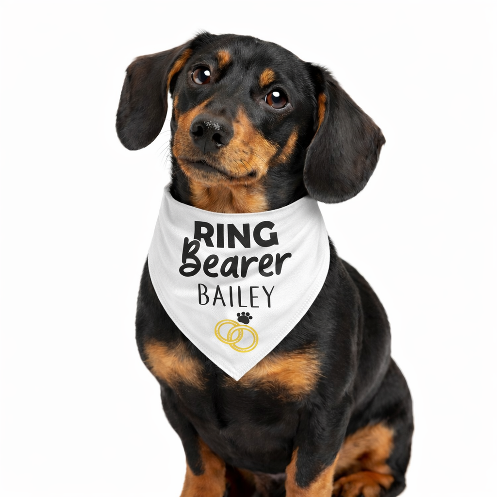 Ring Bearer (Name) Personalized Dog Bandana