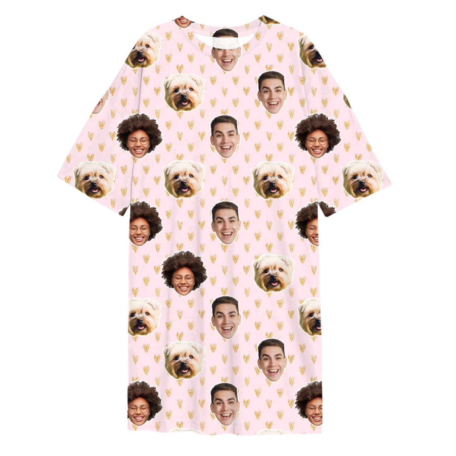 Gold Hearts Custom Sleep Tee