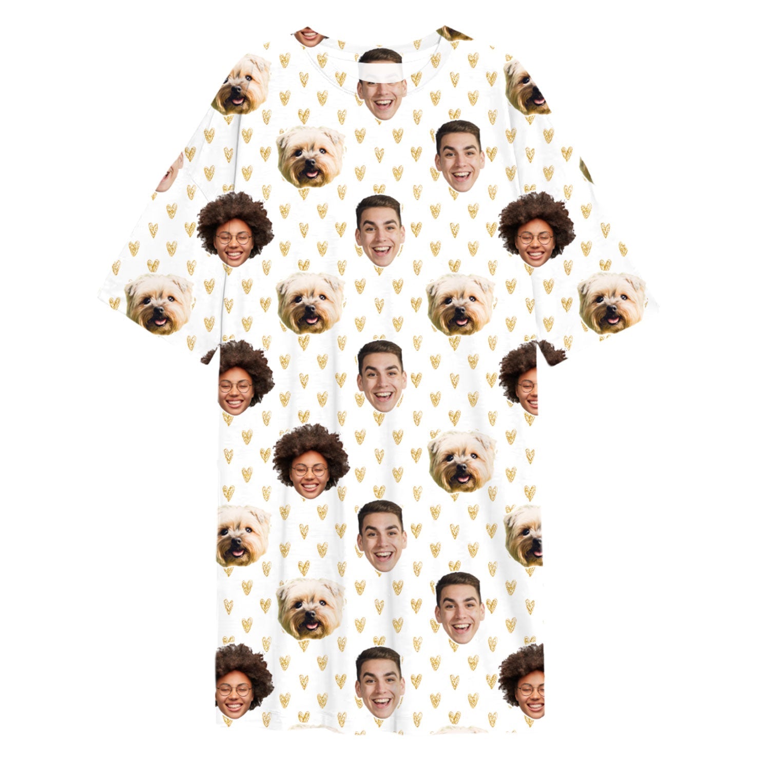 Gold Hearts Custom Sleep Tee