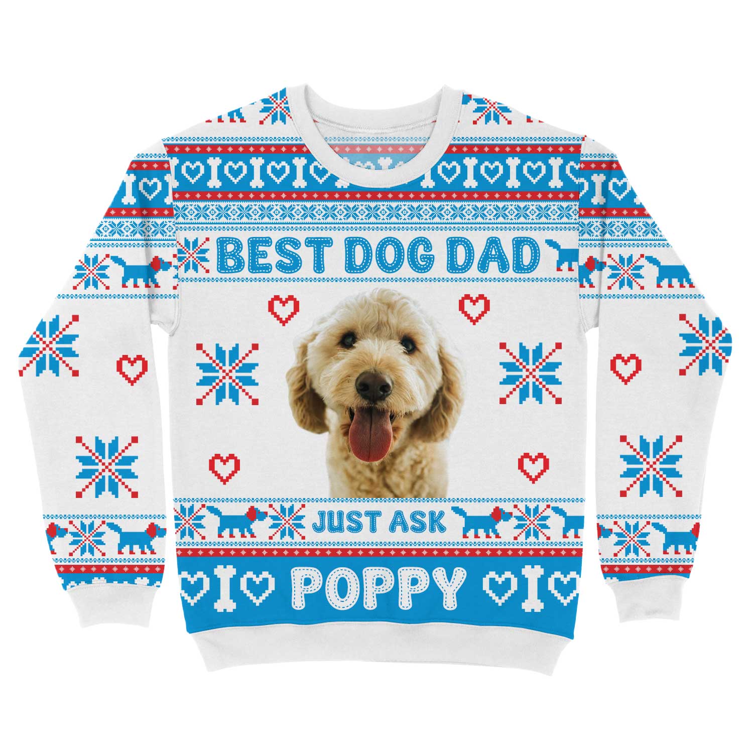 The Best Dog Dad Personalized Christmas Sweater