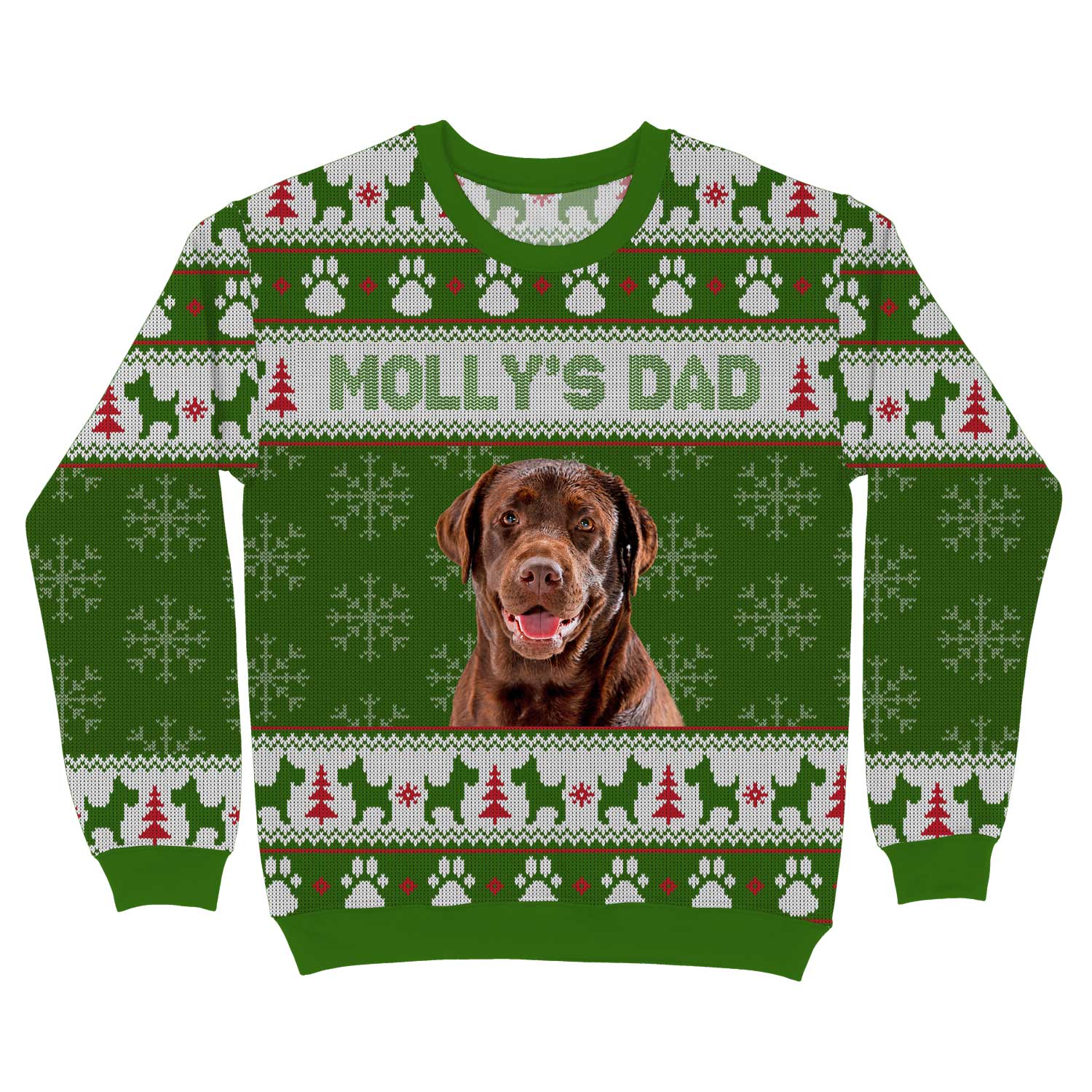 Dog's Name Dad Personalized Christmas Sweater