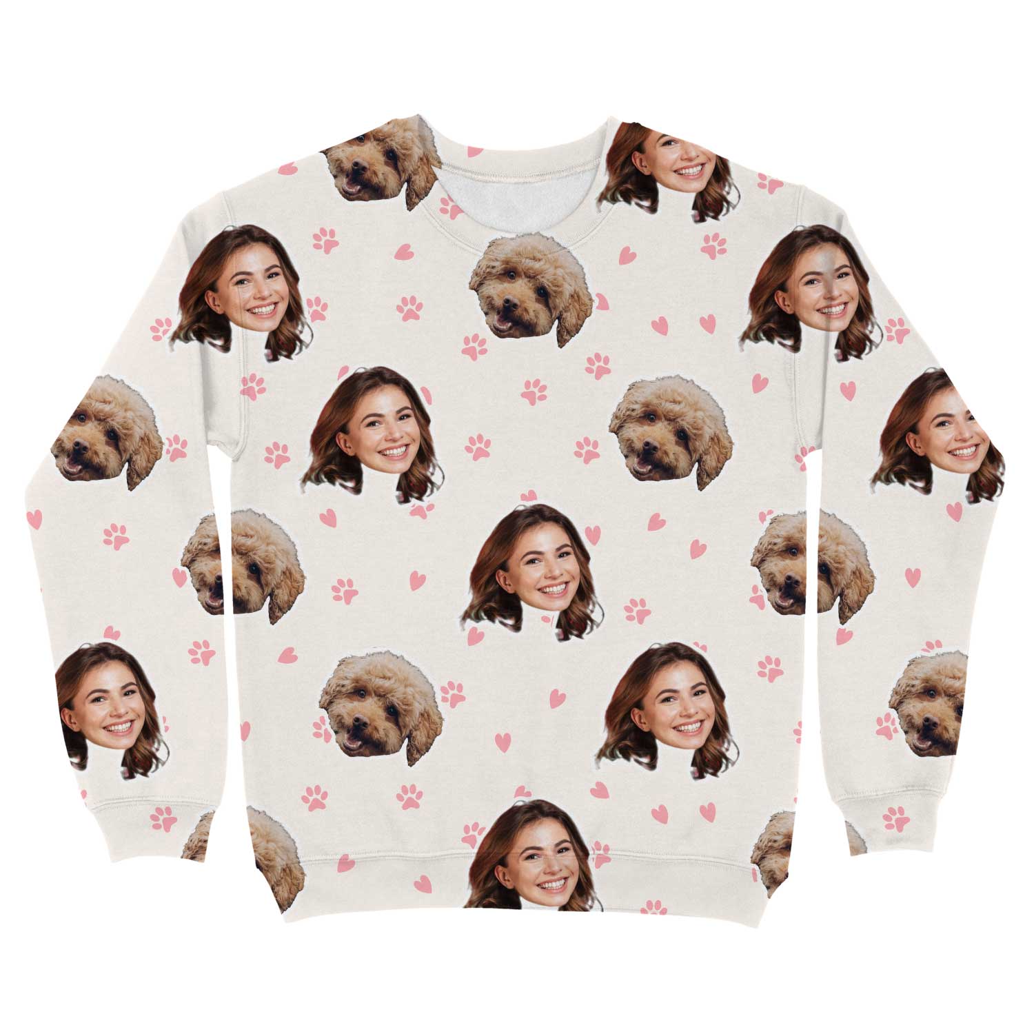 Your Dog & You Love Paw Print Custom Sweatshirt