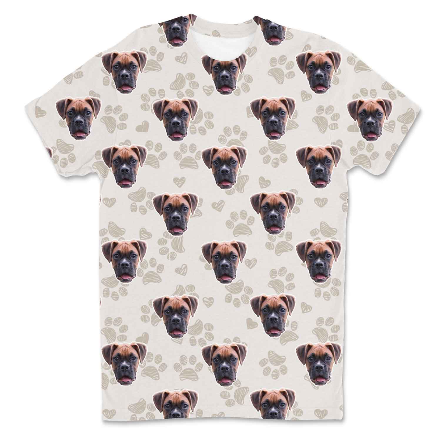Paw Print Pattern Custom Dog T-Shirt