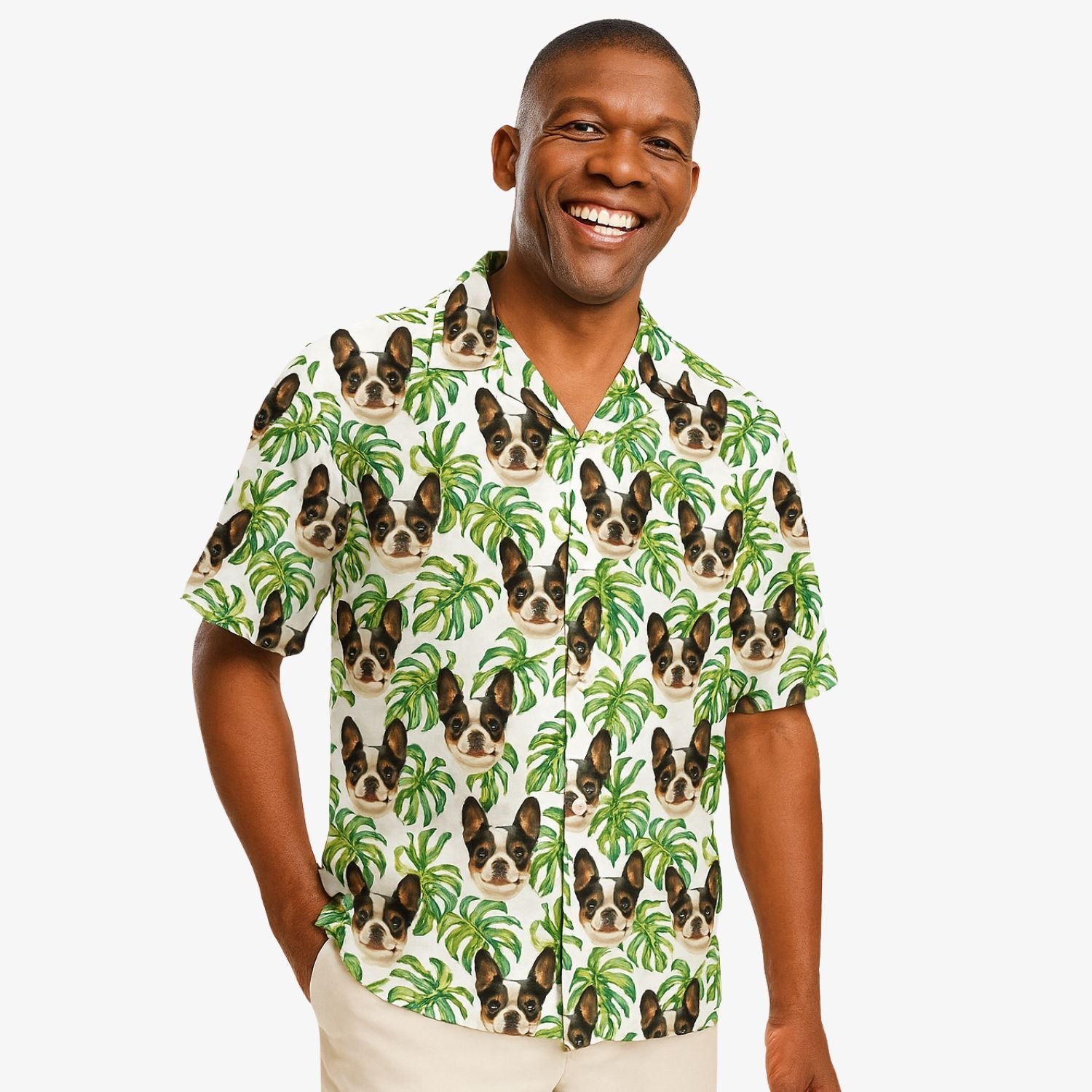 Your Dog Tropical Leaf Custom Hawaiian Shirt