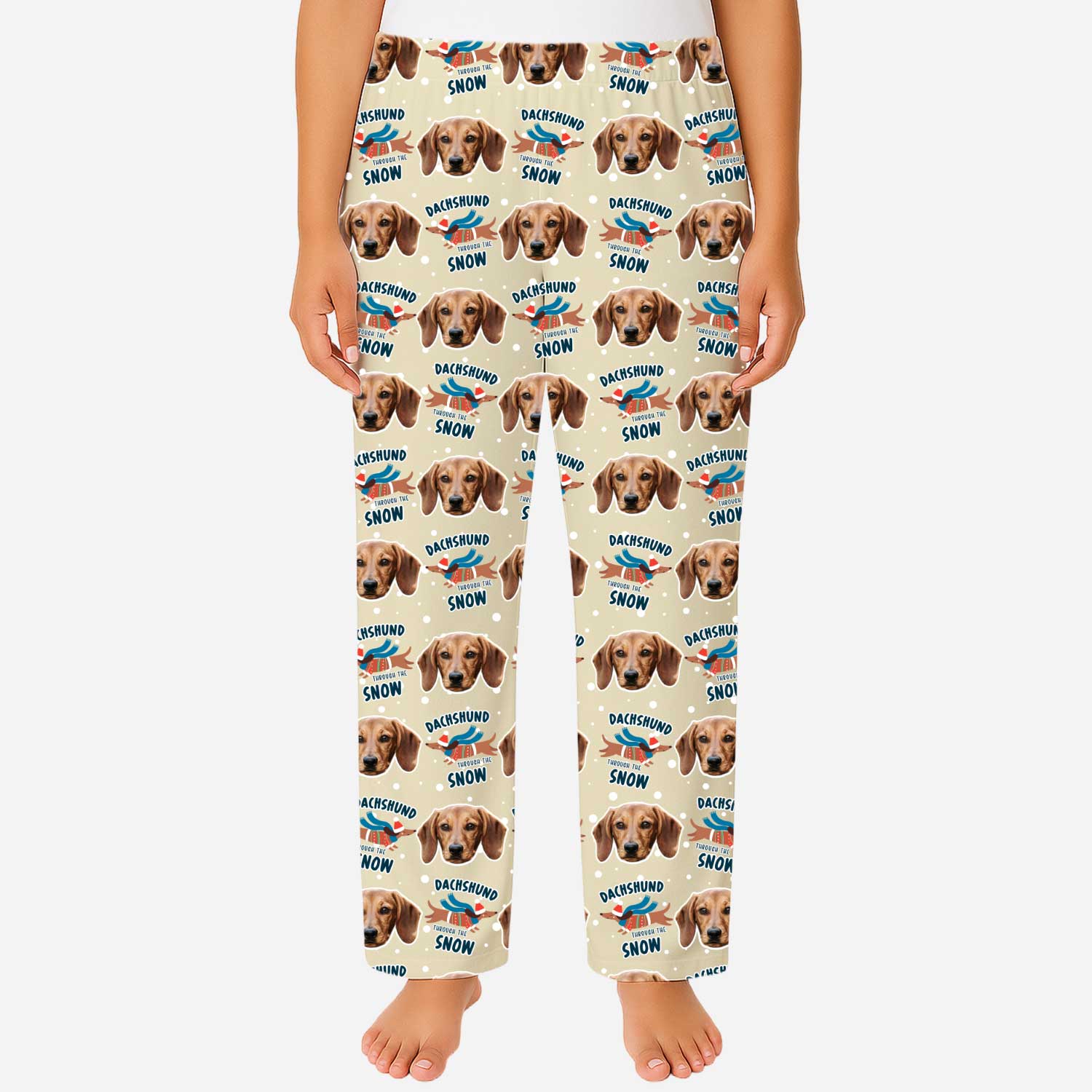 Dachshund Through The Snow Women's Personalized PJ Pants