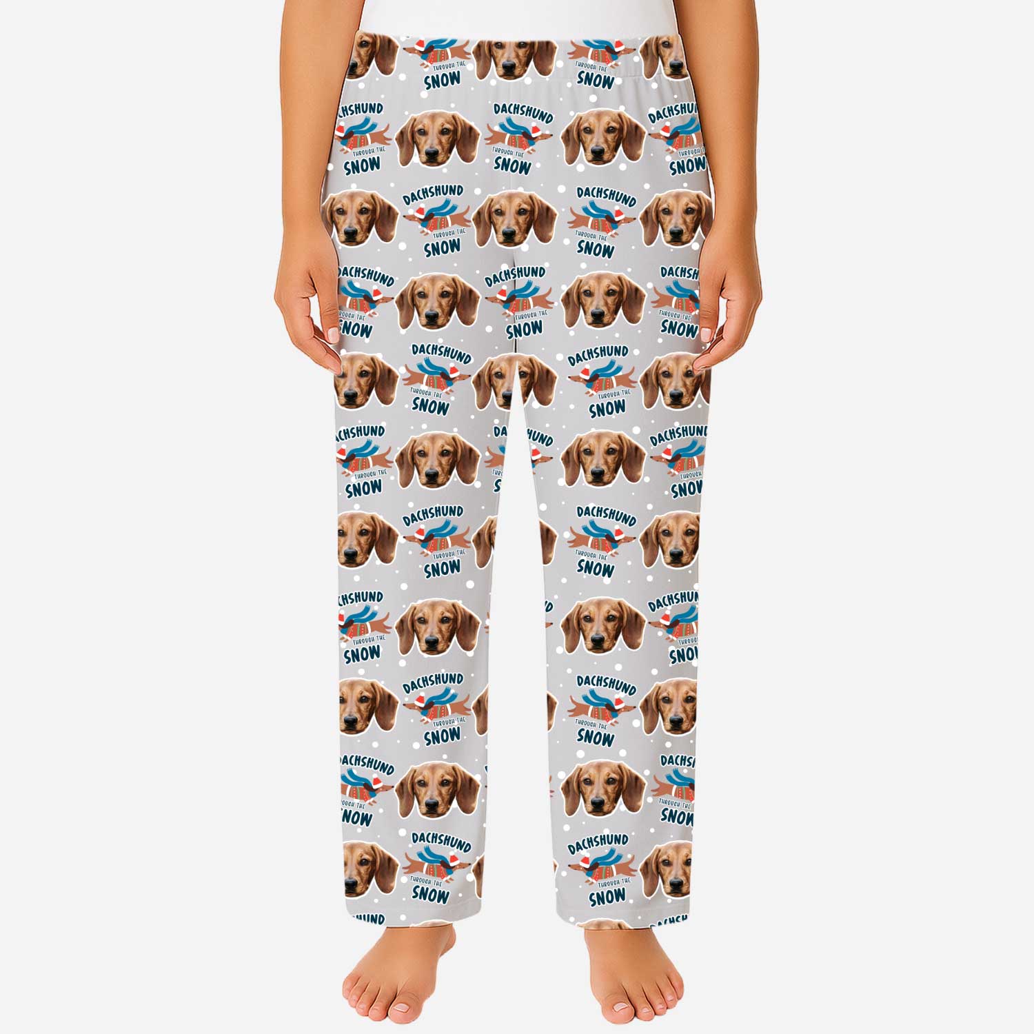 Dachshund Through The Snow Women's Personalized PJ Pants