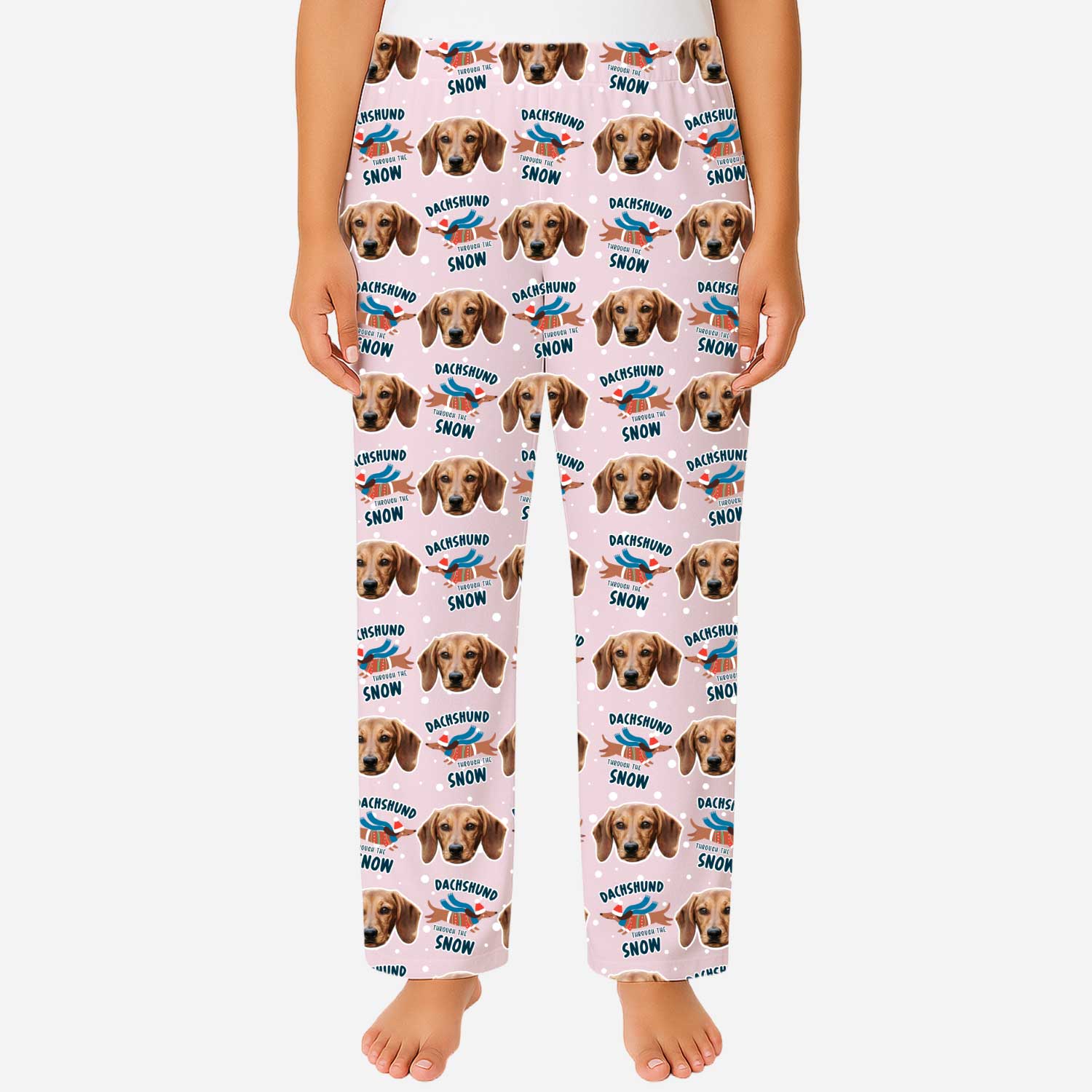 Dachshund Through The Snow Women's Personalized PJ Pants