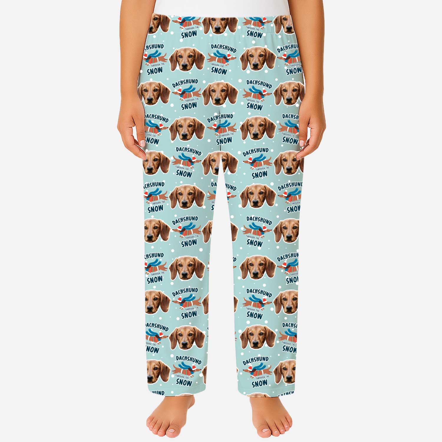 Dachshund Through The Snow Women's Personalized PJ Pants