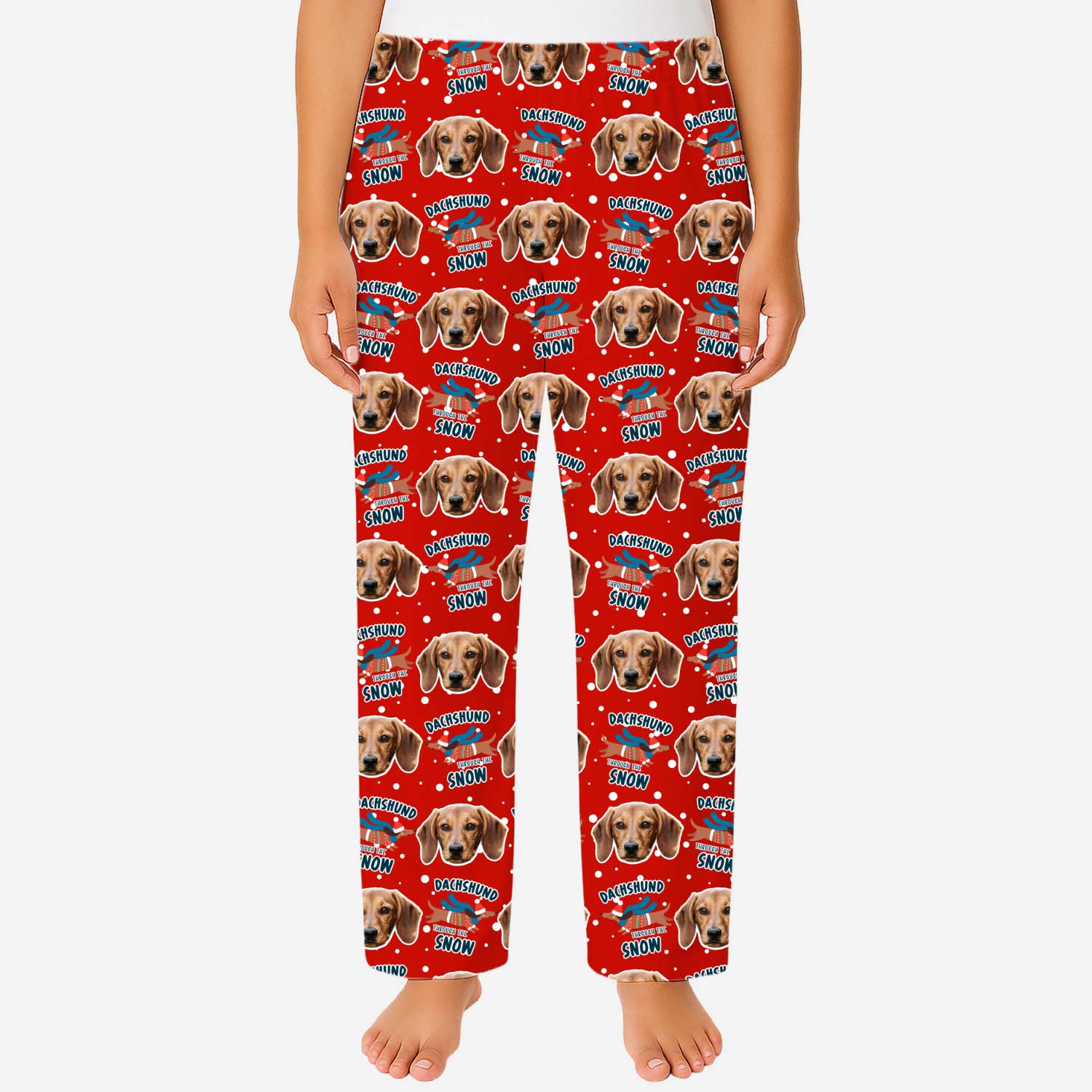 Dachshund Through The Snow Women's Personalized PJ Pants