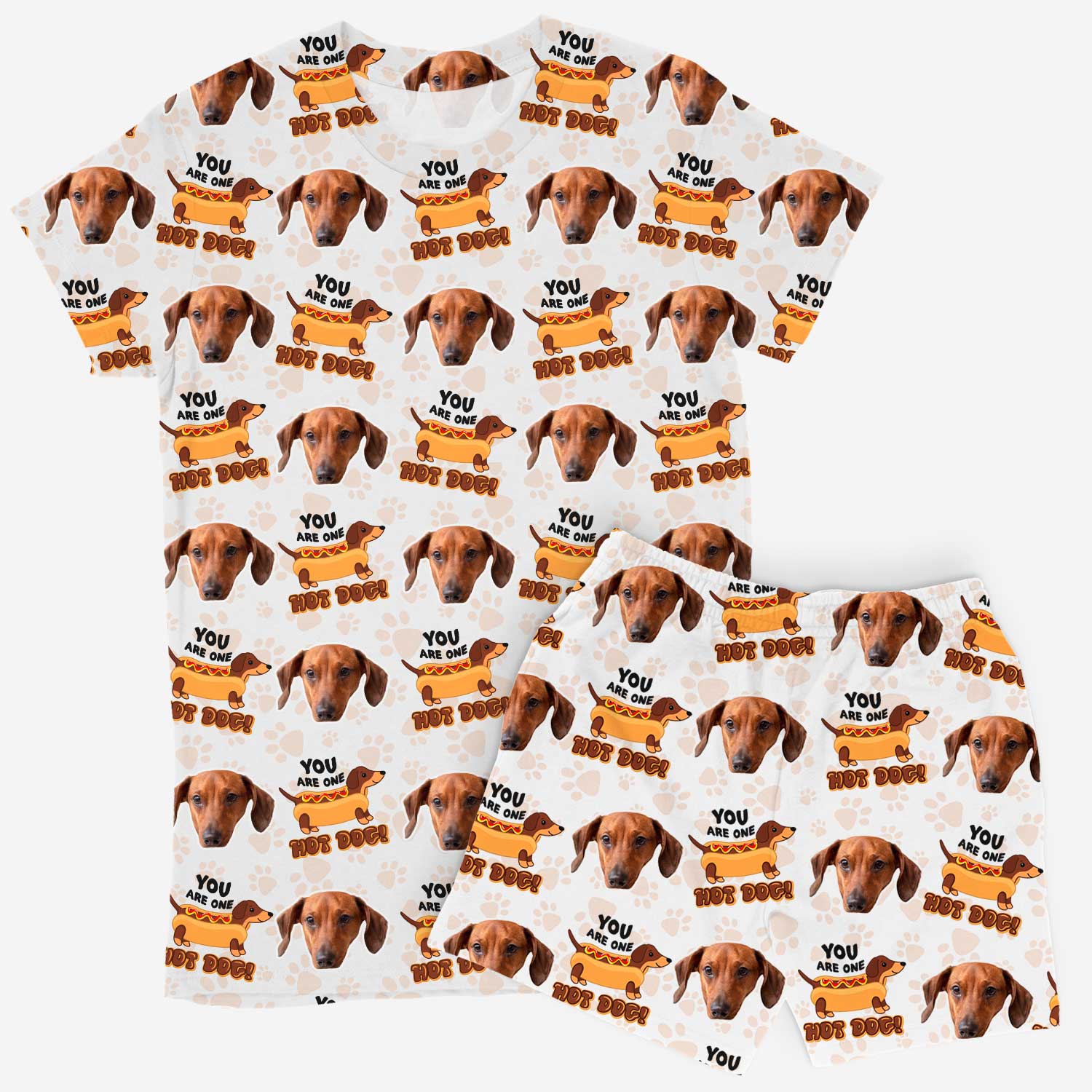 You Are One Hot Dog Women's Personalized PJs - Shorts Set