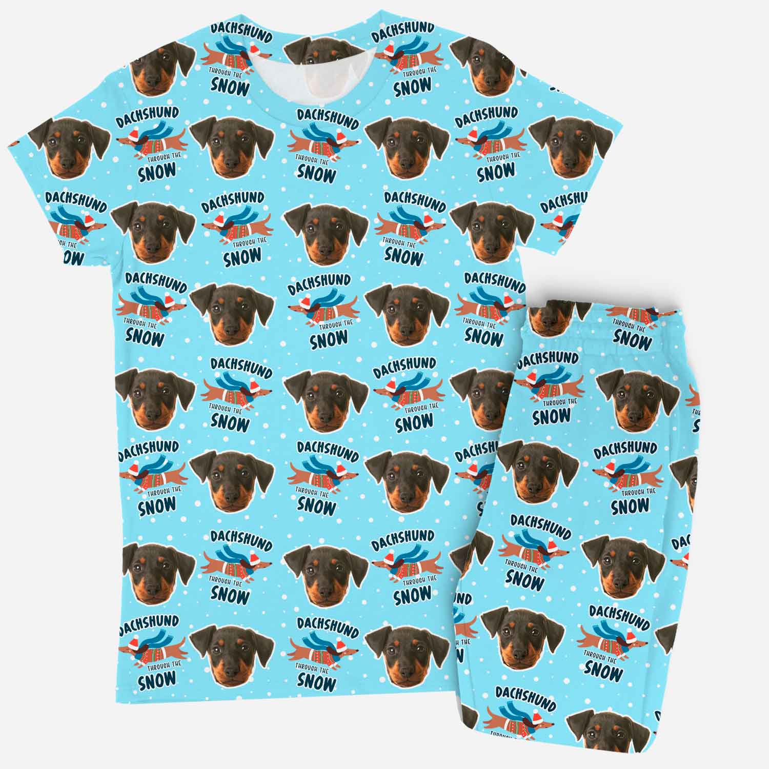 Dachshund Through The Snow Women's Personalized Pajamas - Pant Set