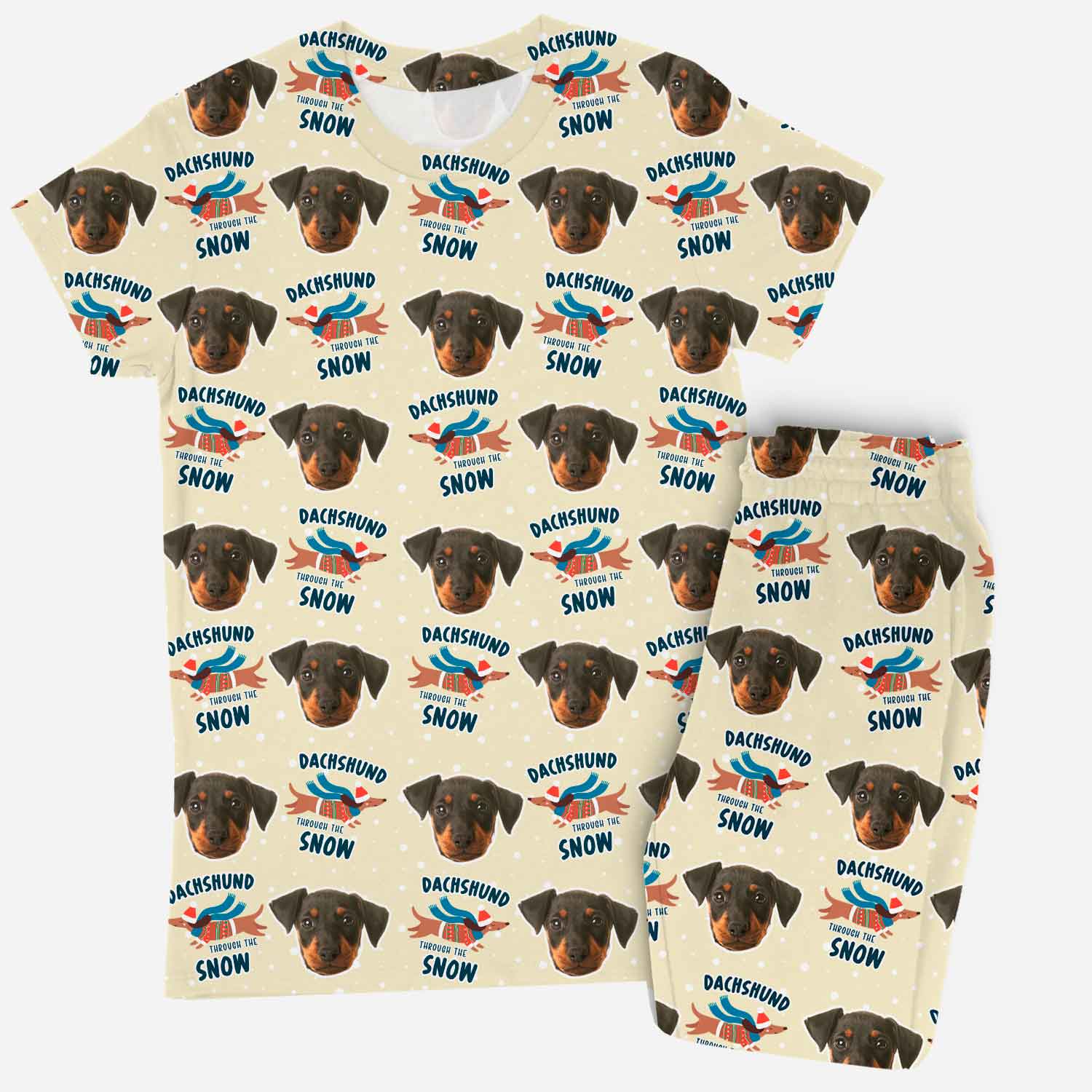 Dachshund Through The Snow Women's Personalized Pajamas - Pant Set