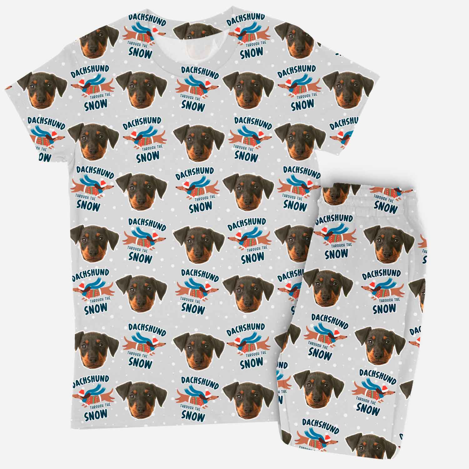 Dachshund Through The Snow Women's Personalized Pajamas - Pant Set