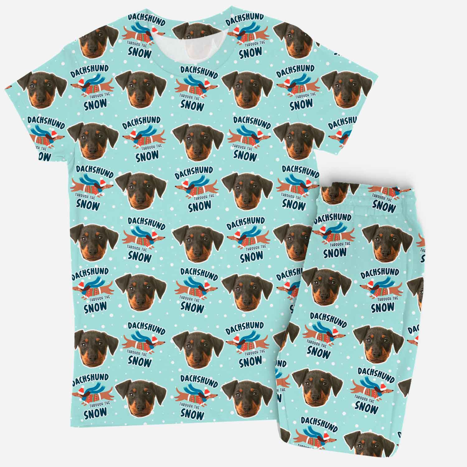 Dachshund Through The Snow Women's Personalized Pajamas - Pant Set