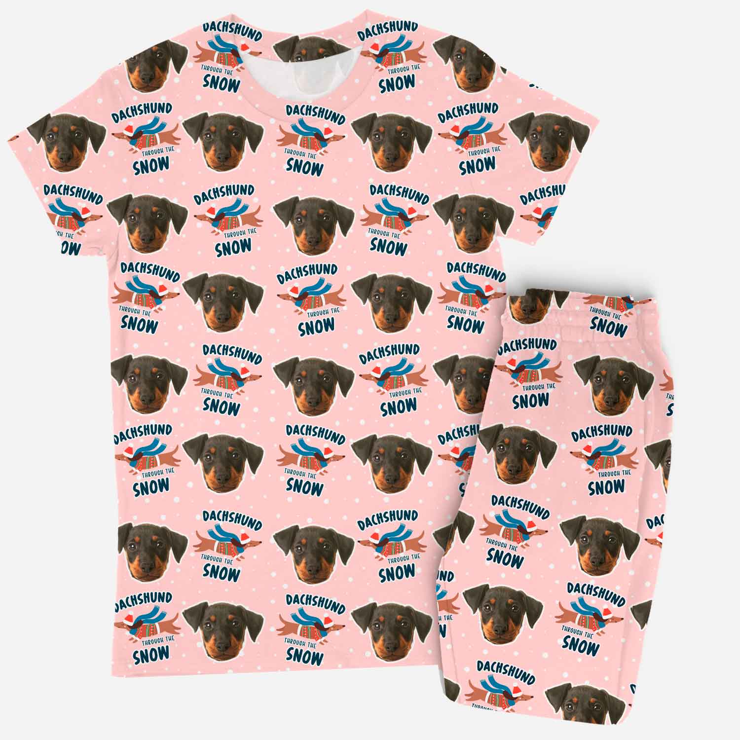 Dachshund Through The Snow Women's Personalized Pajamas - Pant Set
