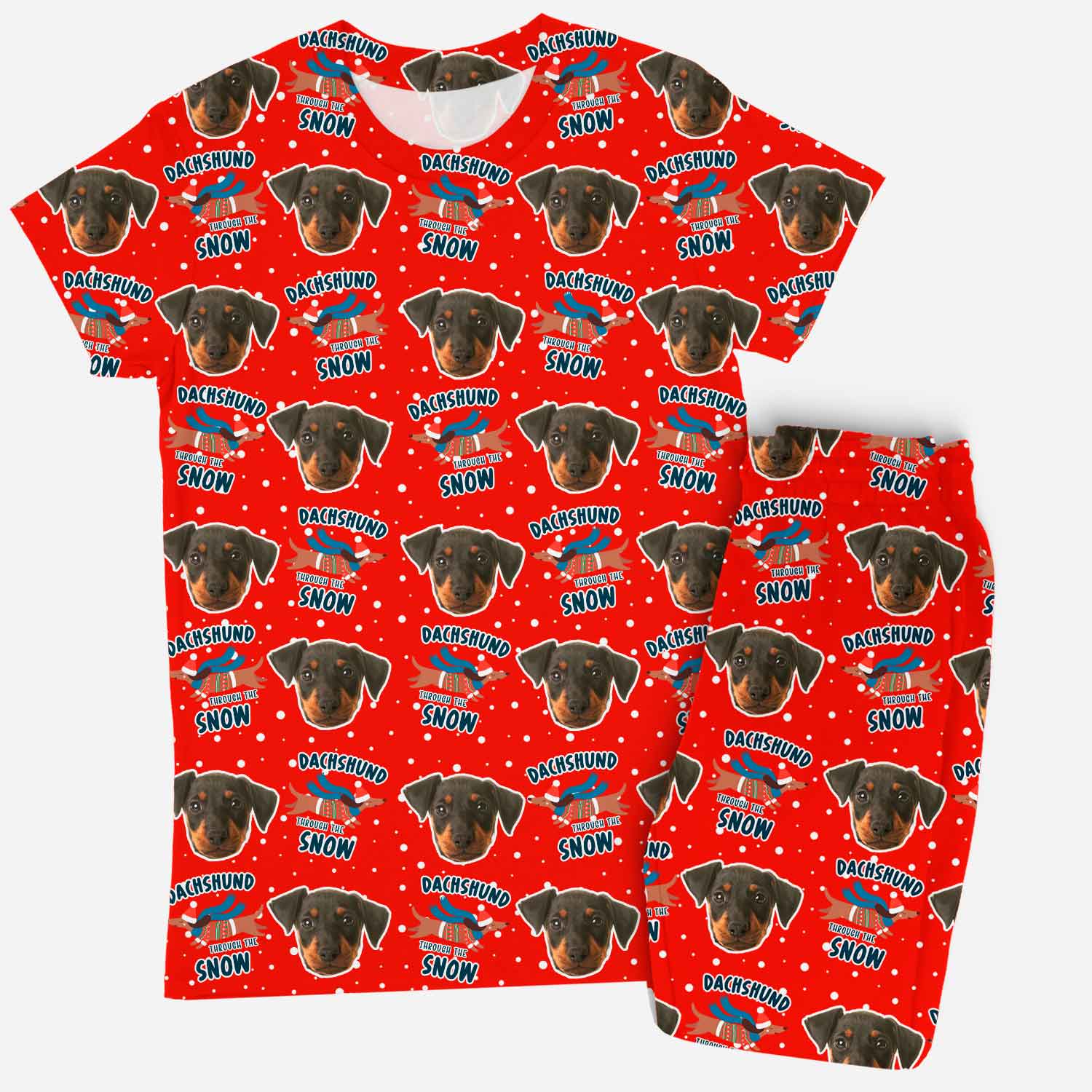 Dachshund Through The Snow Women's Personalized Pajamas - Pant Set