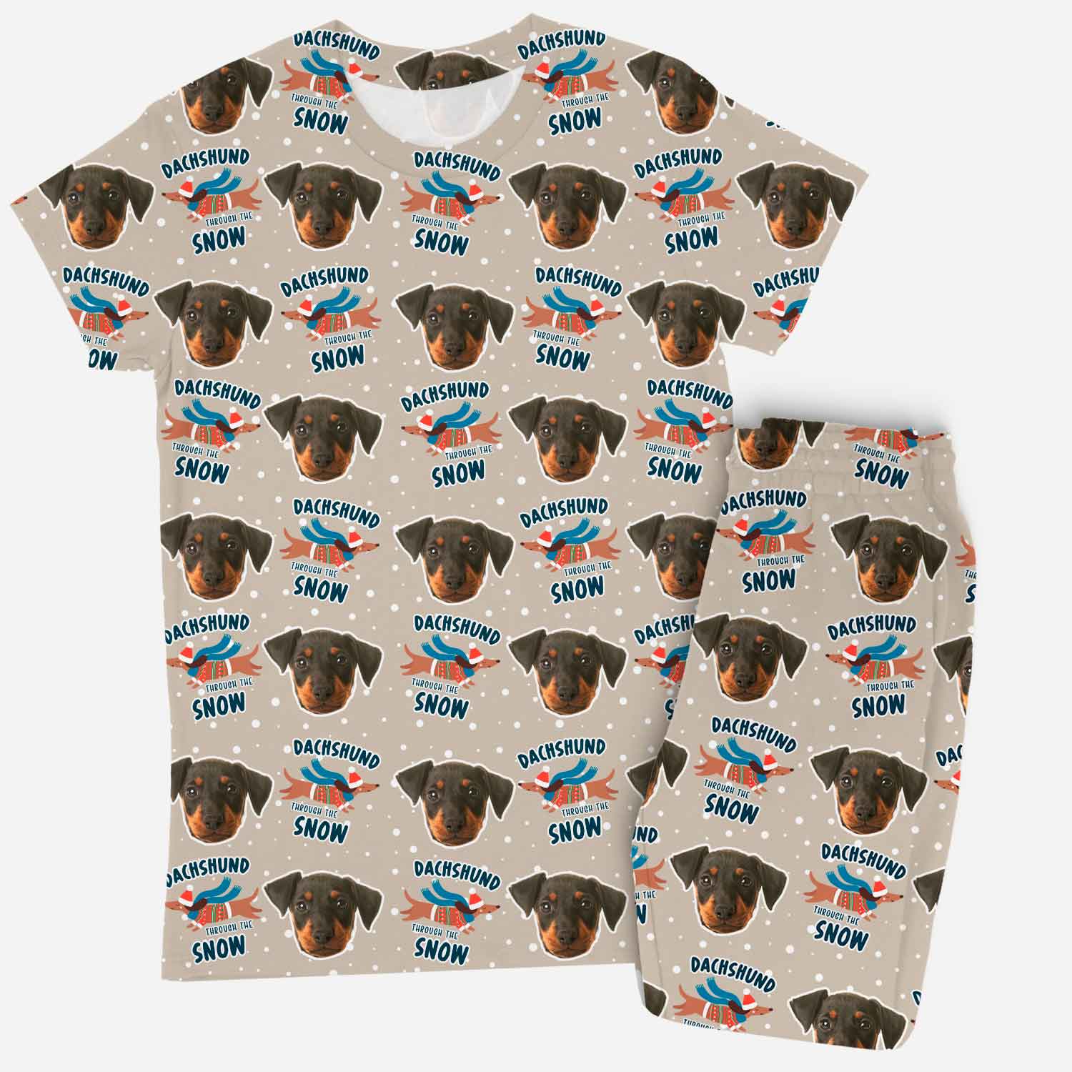 Dachshund Through The Snow Women's Personalized Pajamas - Pant Set