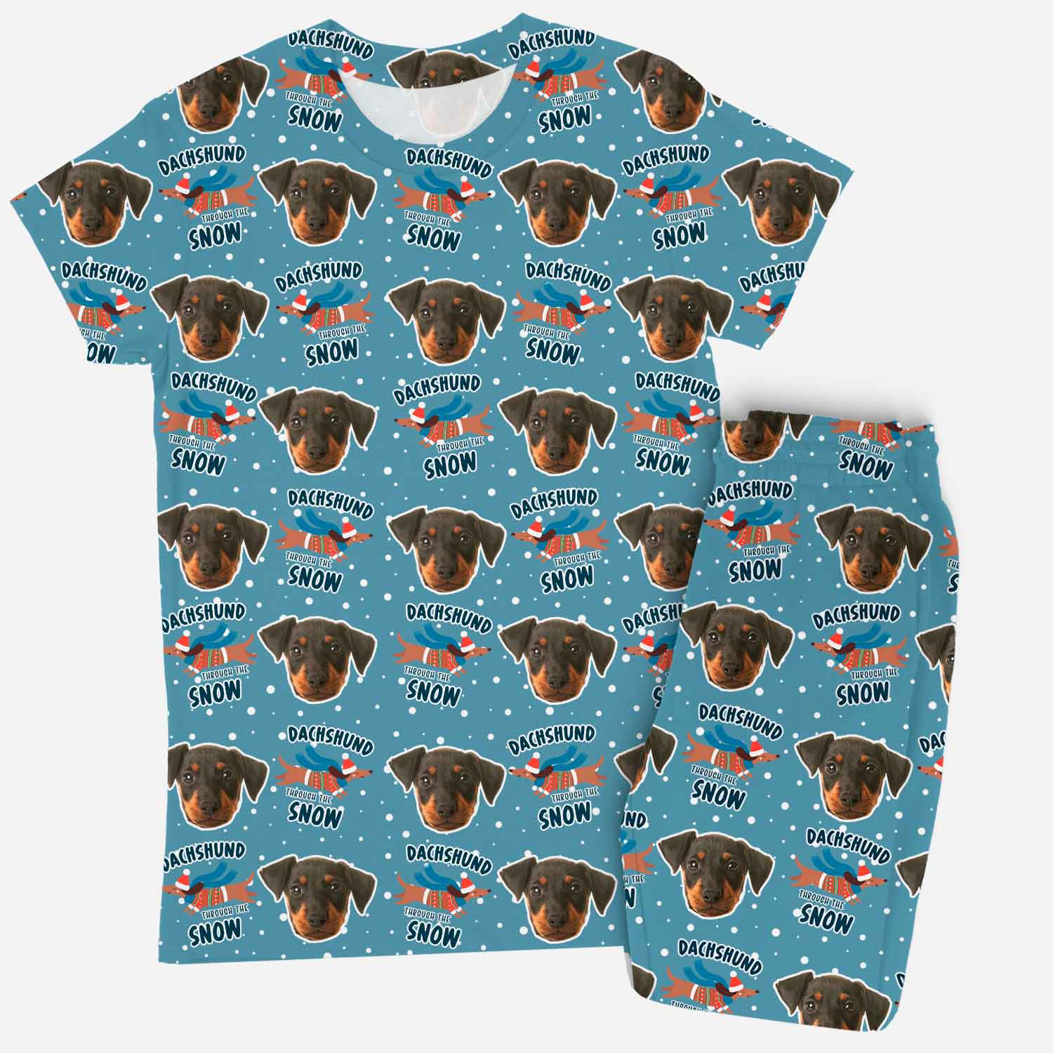 Dachshund Through The Snow Women's Personalized Pajamas - Pant Set