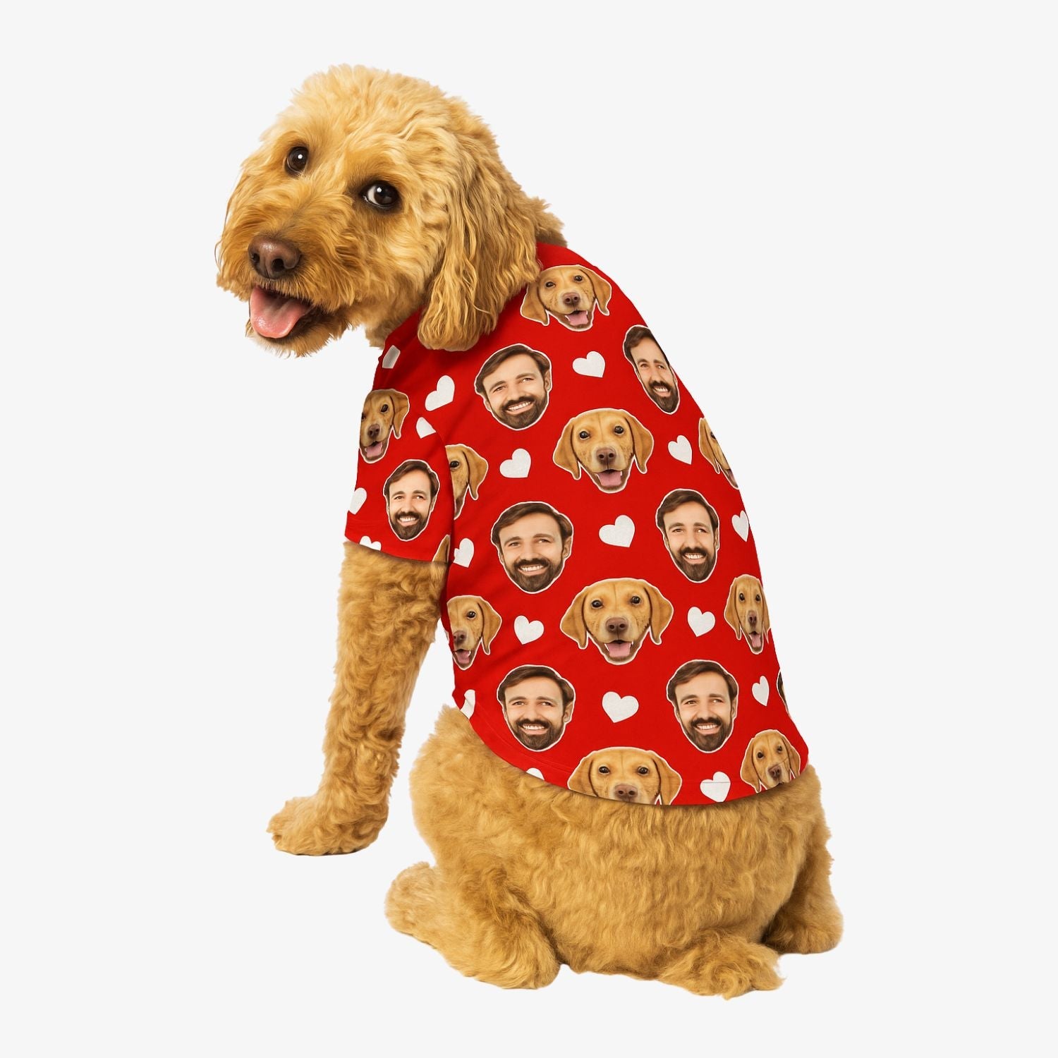 White Hearts Personalized Dog T Shirt