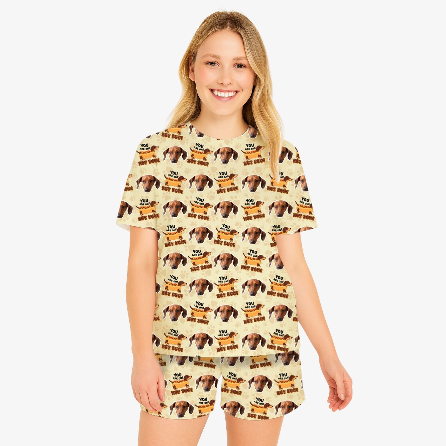 You Are One Hot Dog Women's Personalized PJs - Shorts Set