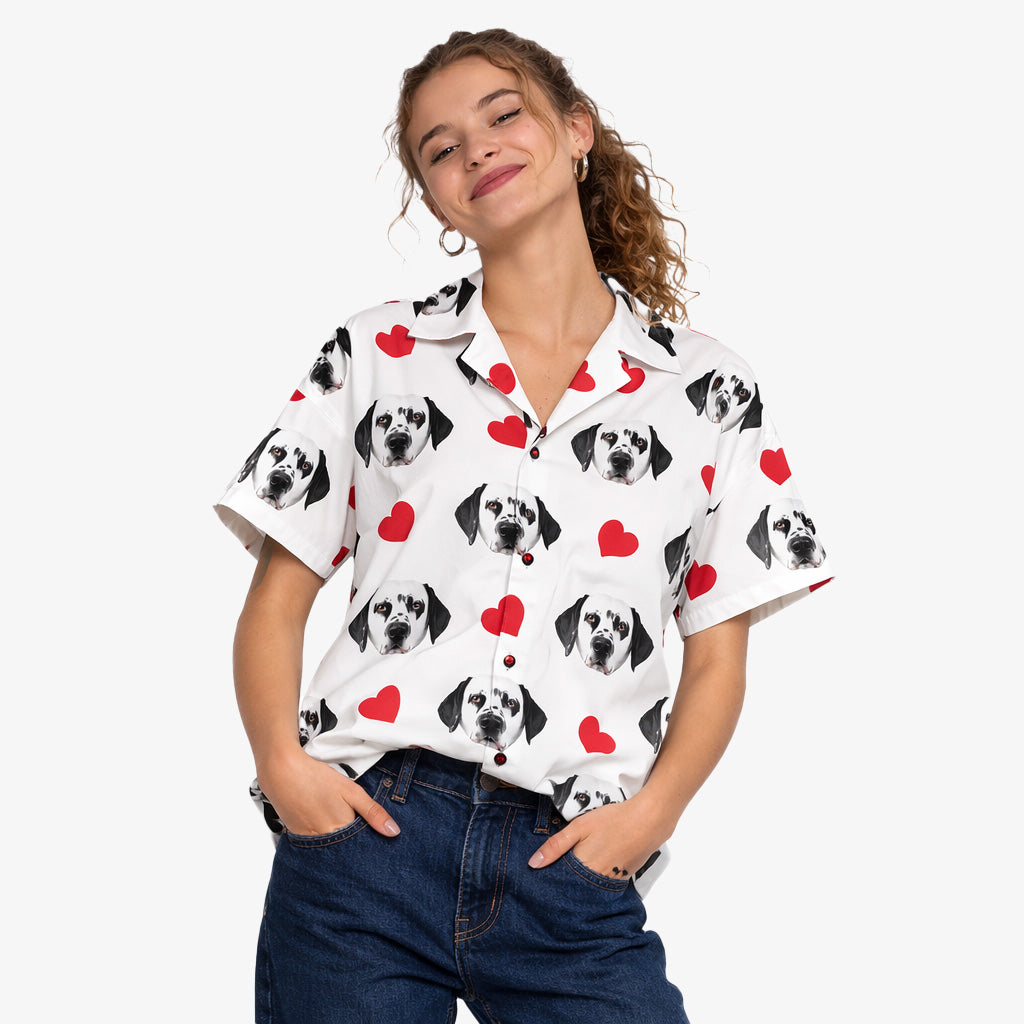 Your Dog Red Hearts Custom Hawaiian Shirt
