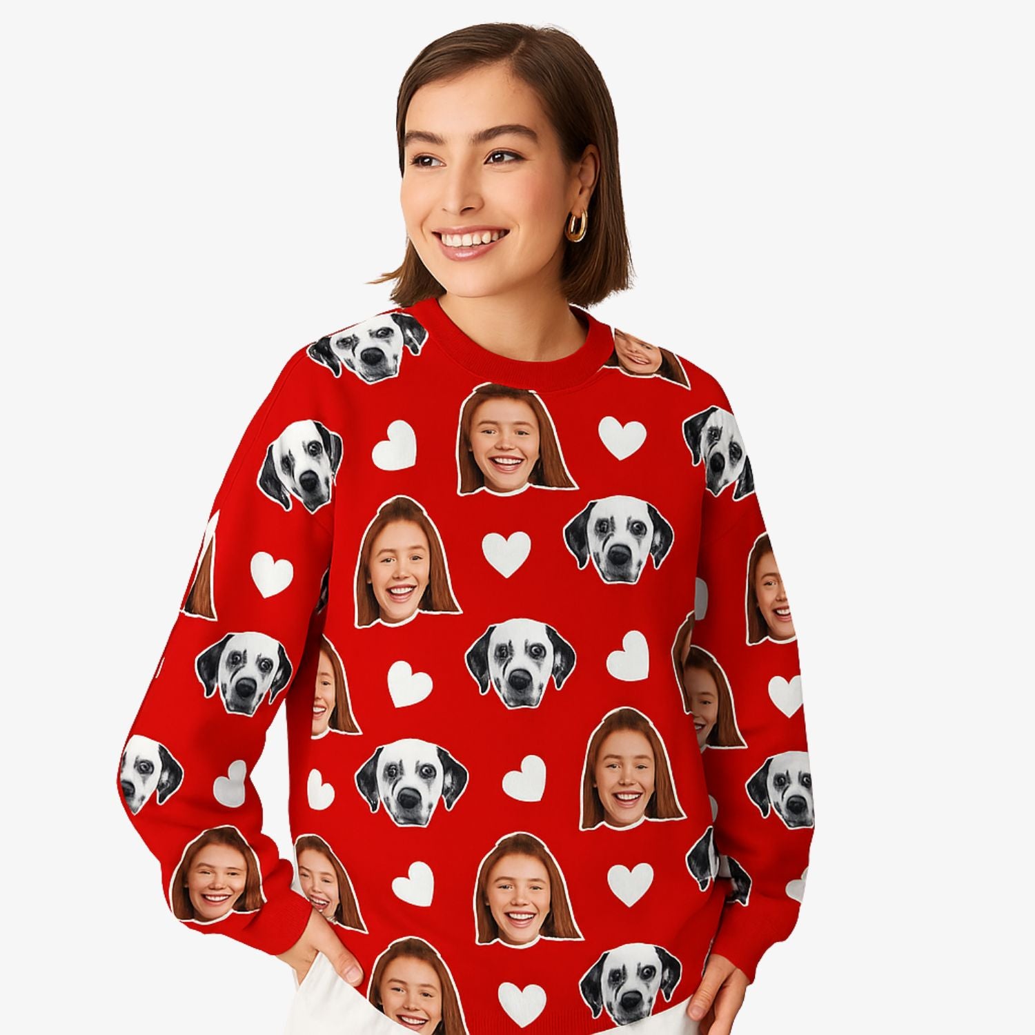 White Hearts Personalized Sweatshirt