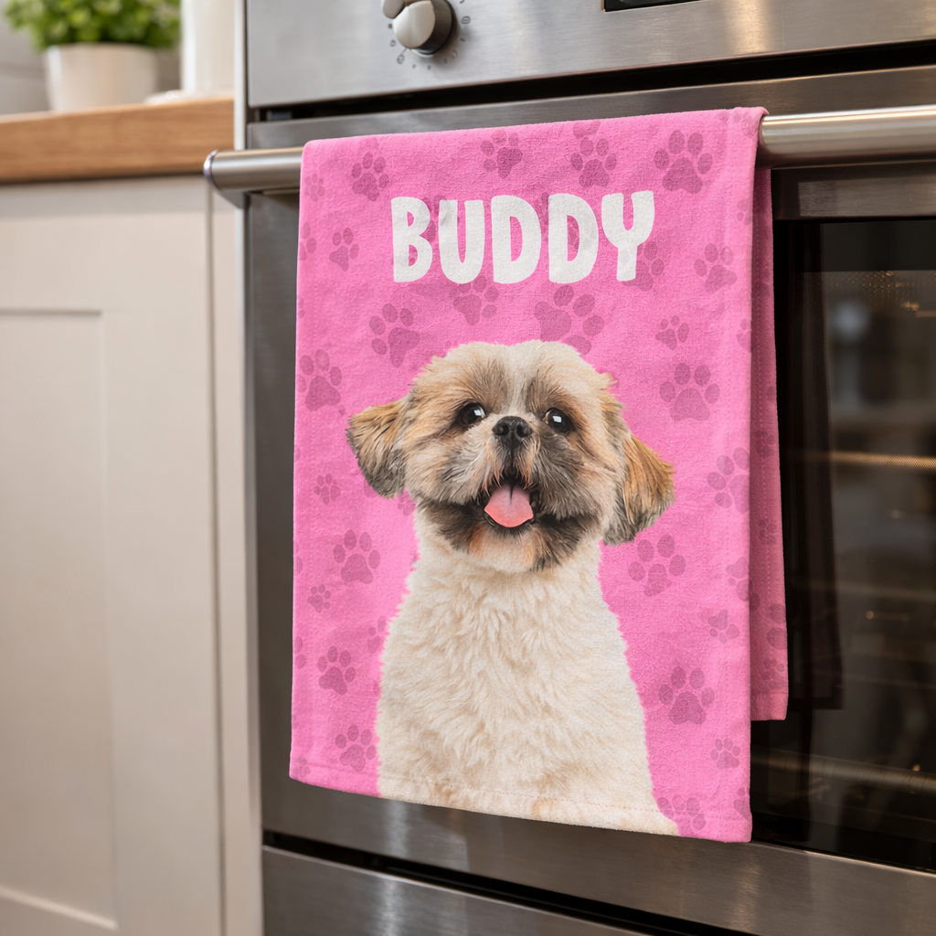 Your Dog’s Face & Name Personalized Dish Towel