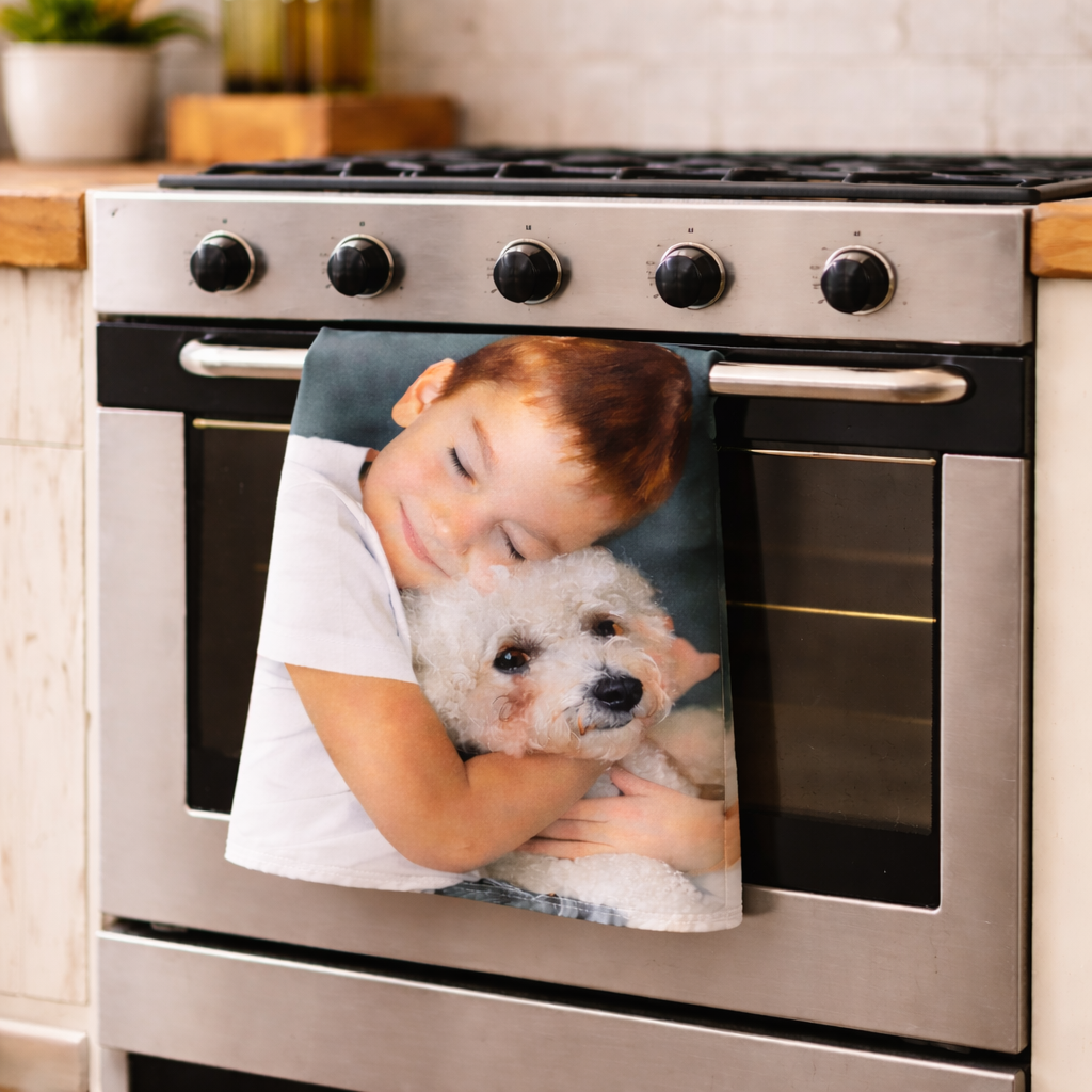 Full Photo Personalized Dog Dish Towel