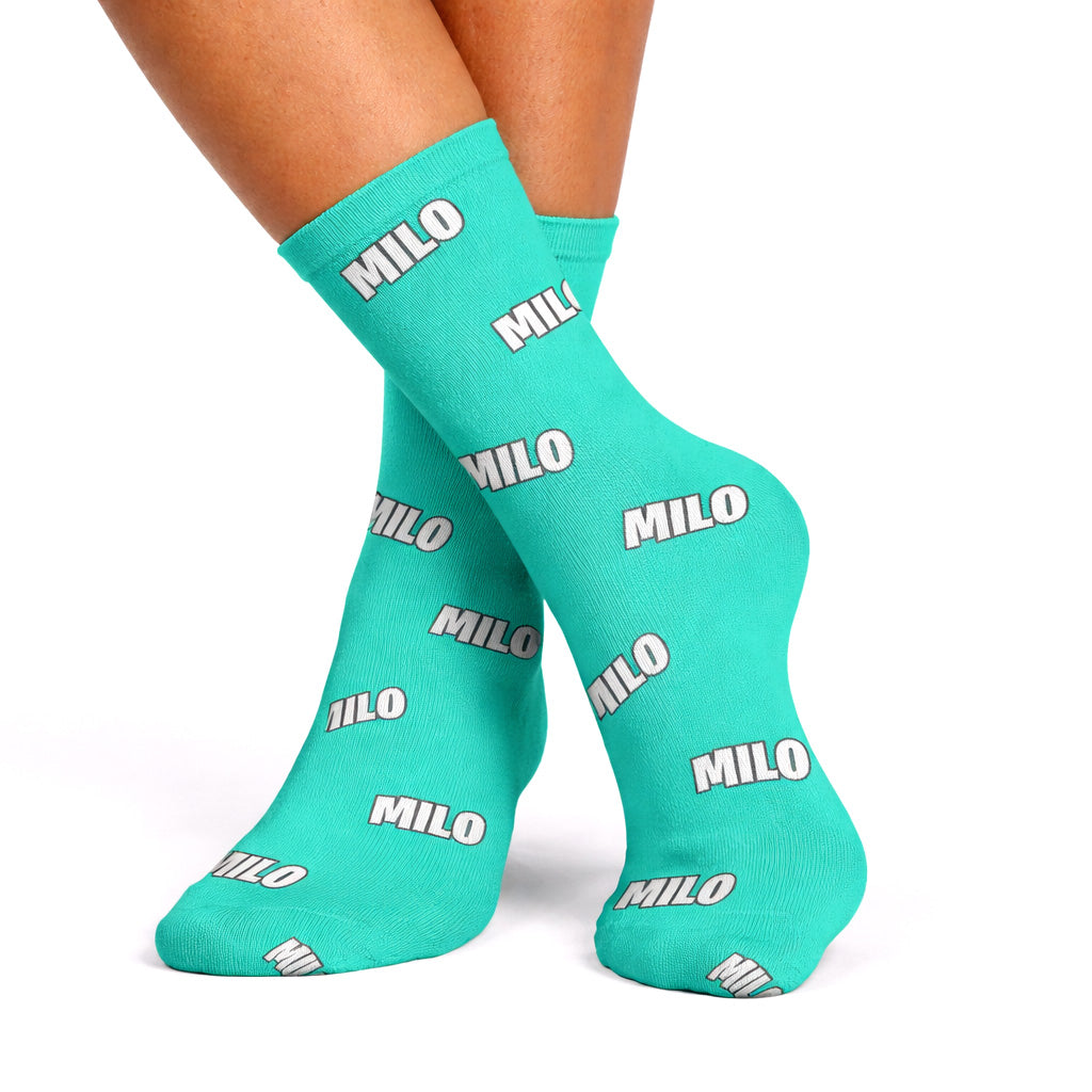 Custom Name Print Personalized Dog Socks