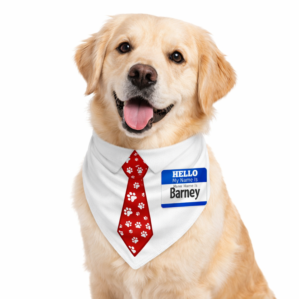 Shirt & Tie Personalized (Name) Dog Bandana