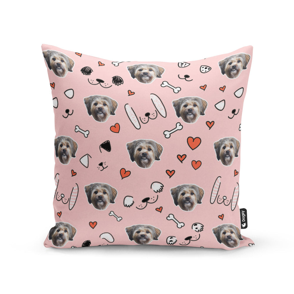 Seamus Sponsors Doodle Pink Cushion