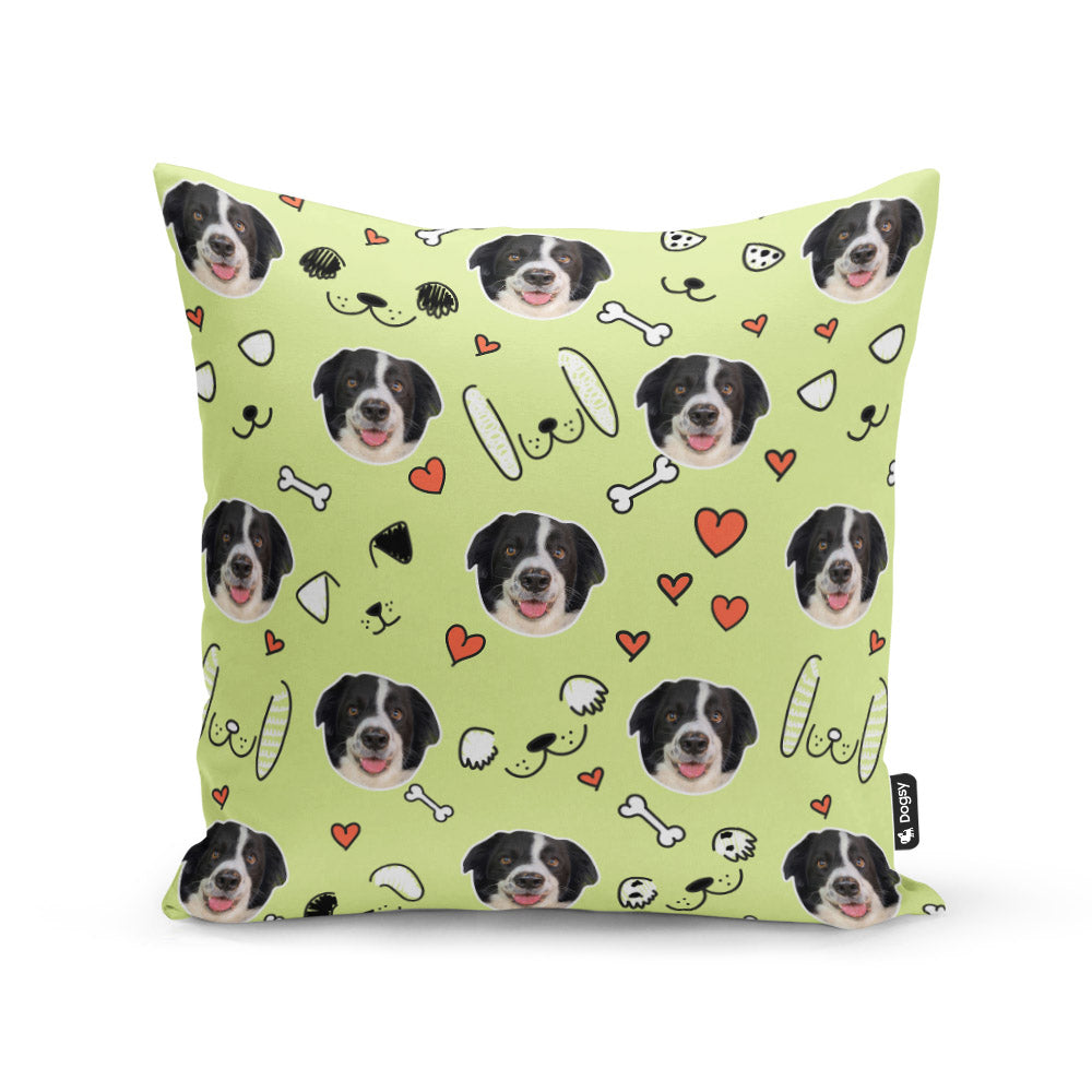 Stitch Sponsors Doodle Green Cushion