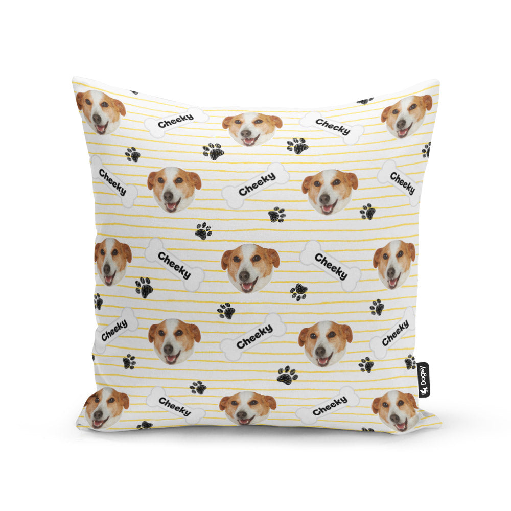 White Cheeky Sponsors Name Cushion